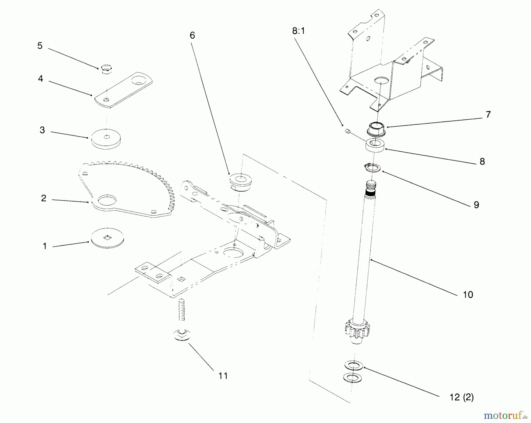 Toro Neu Mowers, Lawn & Garden Tractor Seite 1 72103 (268-H) - Toro 268-H Yard Tractor, 1995 (5900001-5900600) LOWER STEERING
