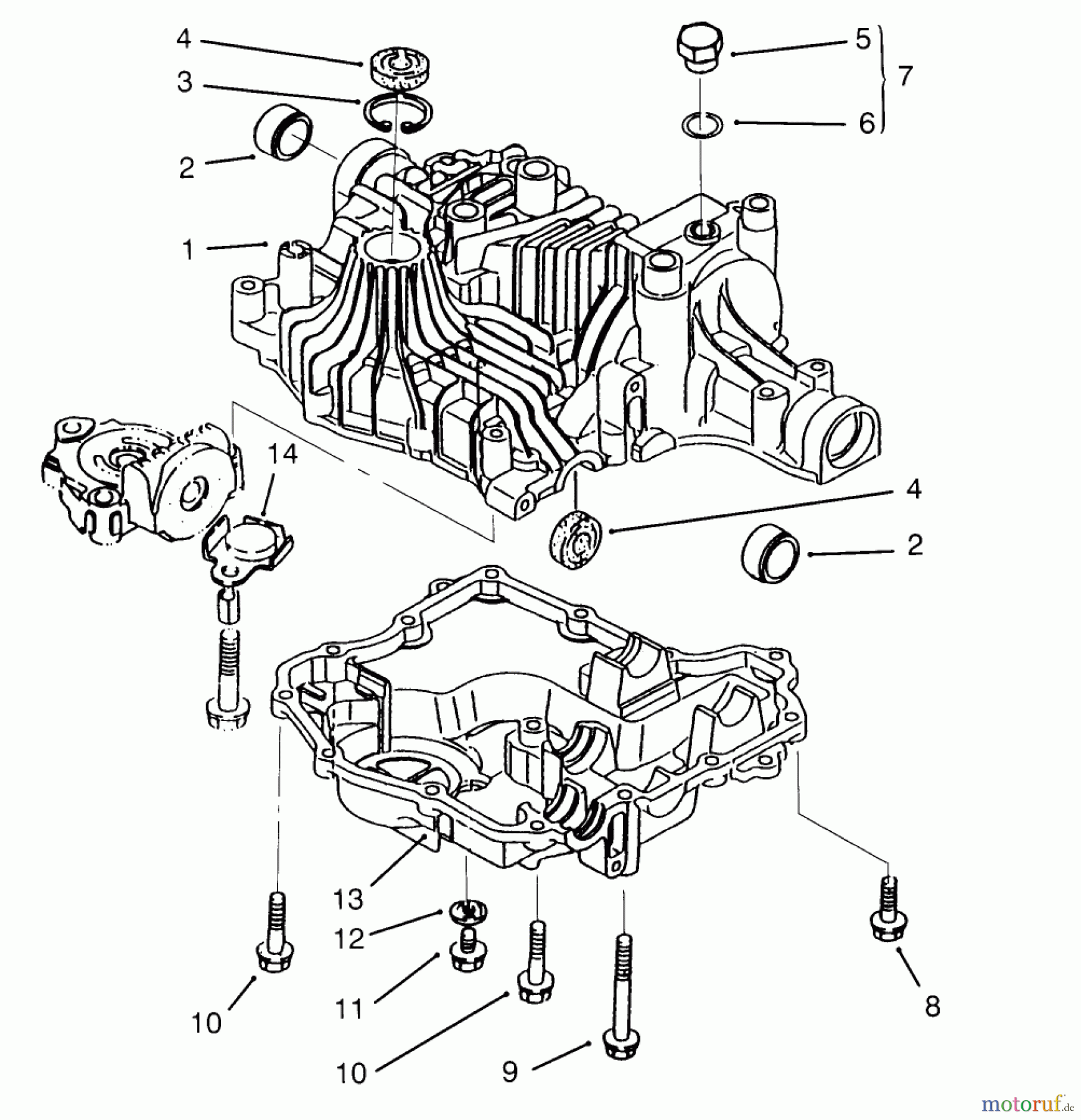  Toro Neu Mowers, Lawn & Garden Tractor Seite 1 72043 (264-H) - Toro 264-H Yard Tractor, 1995 (5900001-5901475) TRANSAXLE CASE