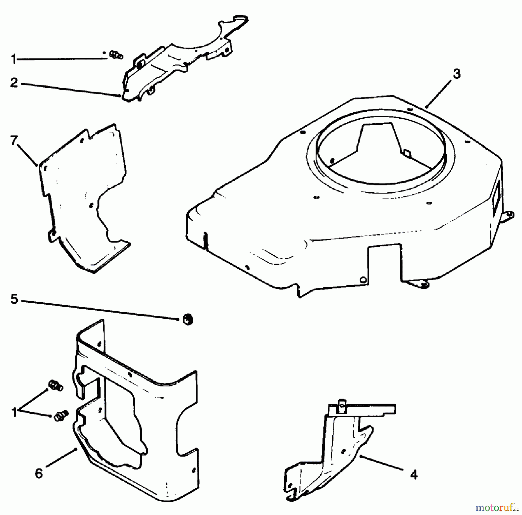 Toro Neu Mowers, Lawn & Garden Tractor Seite 1 72043 (264-H) - Toro 264-H Yard Tractor, 1996 (6900001-6999999) BLOWER HOUSING & BAFFLES #1