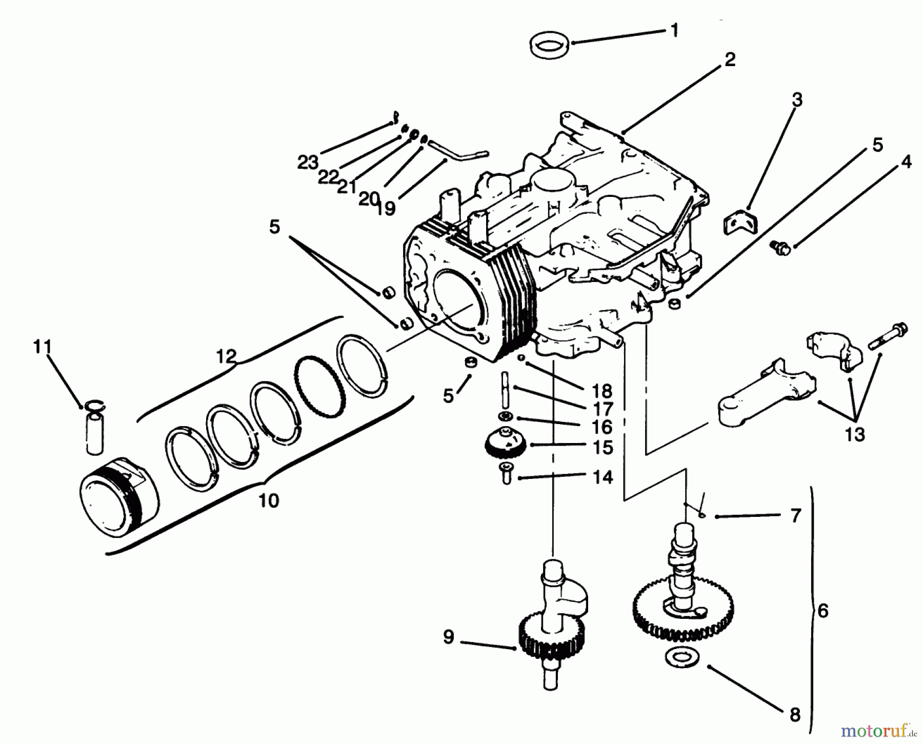 Toro Neu Mowers, Lawn & Garden Tractor Seite 1 72043 (264-H) - Toro 264-H Yard Tractor, 1996 (6900001-6999999) CRANKCASE #1