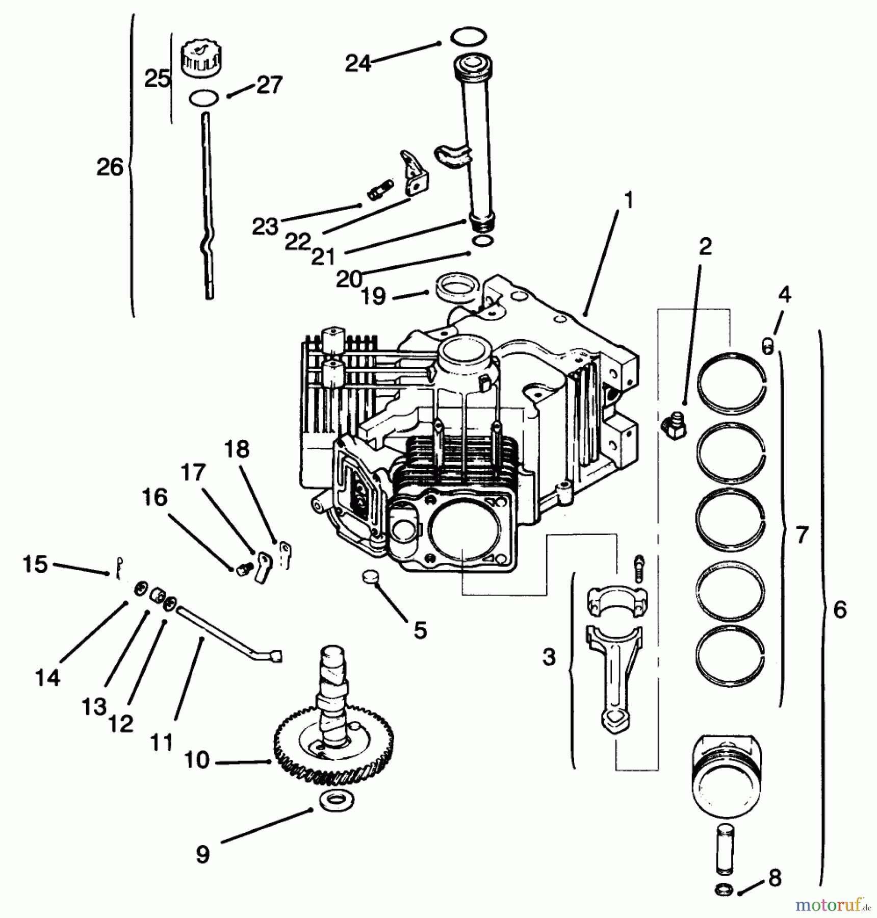  Toro Neu Mowers, Lawn & Garden Tractor Seite 1 72042 (264-6) - Toro 264-6 Yard Tractor, 1996 (6900001-6999999) CRANKCASE #2