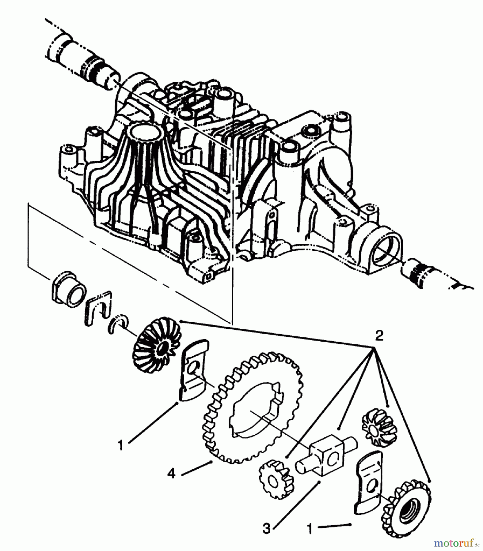 Toro Neu Mowers, Lawn & Garden Tractor Seite 1 72043 (264-H) - Toro 264-H Yard Tractor, 1996 (6900001-6999999) DIFFERENTIAL GEAR