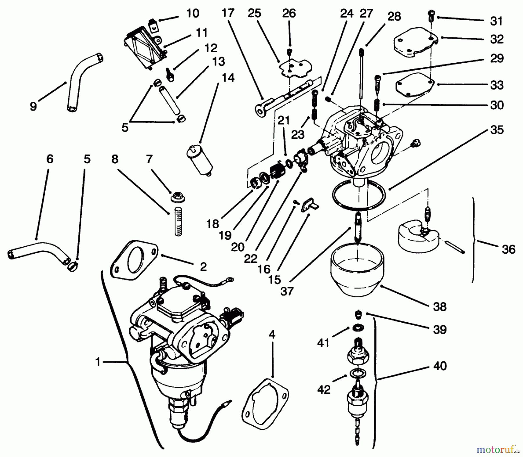 Toro Neu Mowers, Lawn & Garden Tractor Seite 1 72043 (264-H) - Toro 264-H Yard Tractor, 1996 (6900001-6999999) FUEL SYSTEM #2