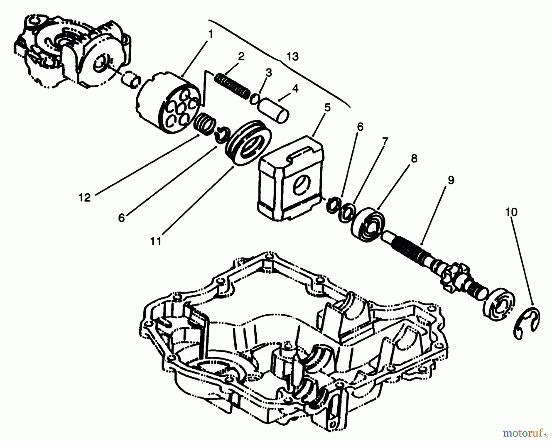 Toro Neu Mowers, Lawn & Garden Tractor Seite 1 72043 (264-H) - Toro 264-H Yard Tractor, 1996 (6900001-6999999) MOTOR SHAFT