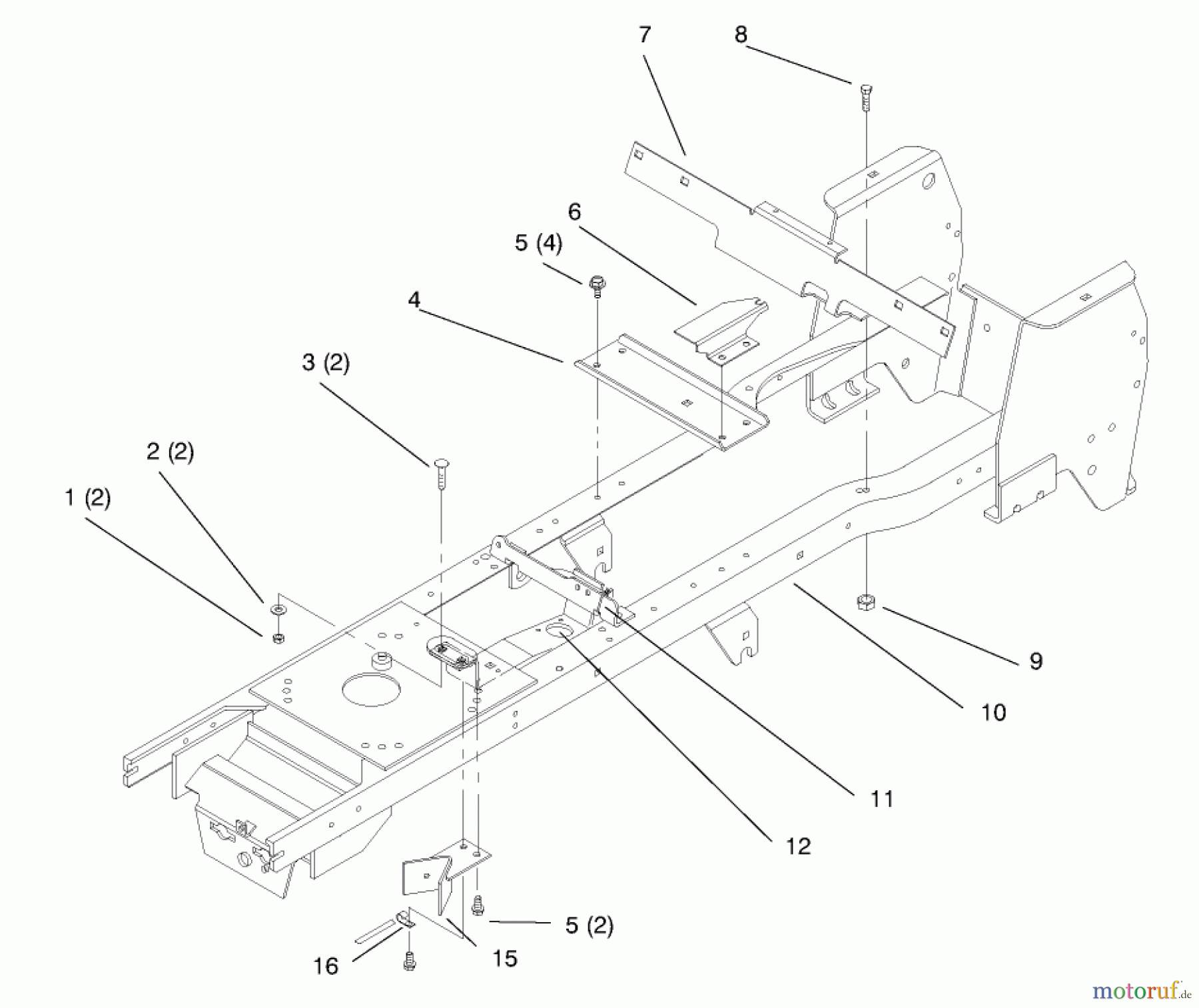 Toro Neu Mowers, Lawn & Garden Tractor Seite 1 72045 (265-6) - Toro 265-6 Lawn and Garden Tractor, 1998 (8900400-8999999) FRAME
