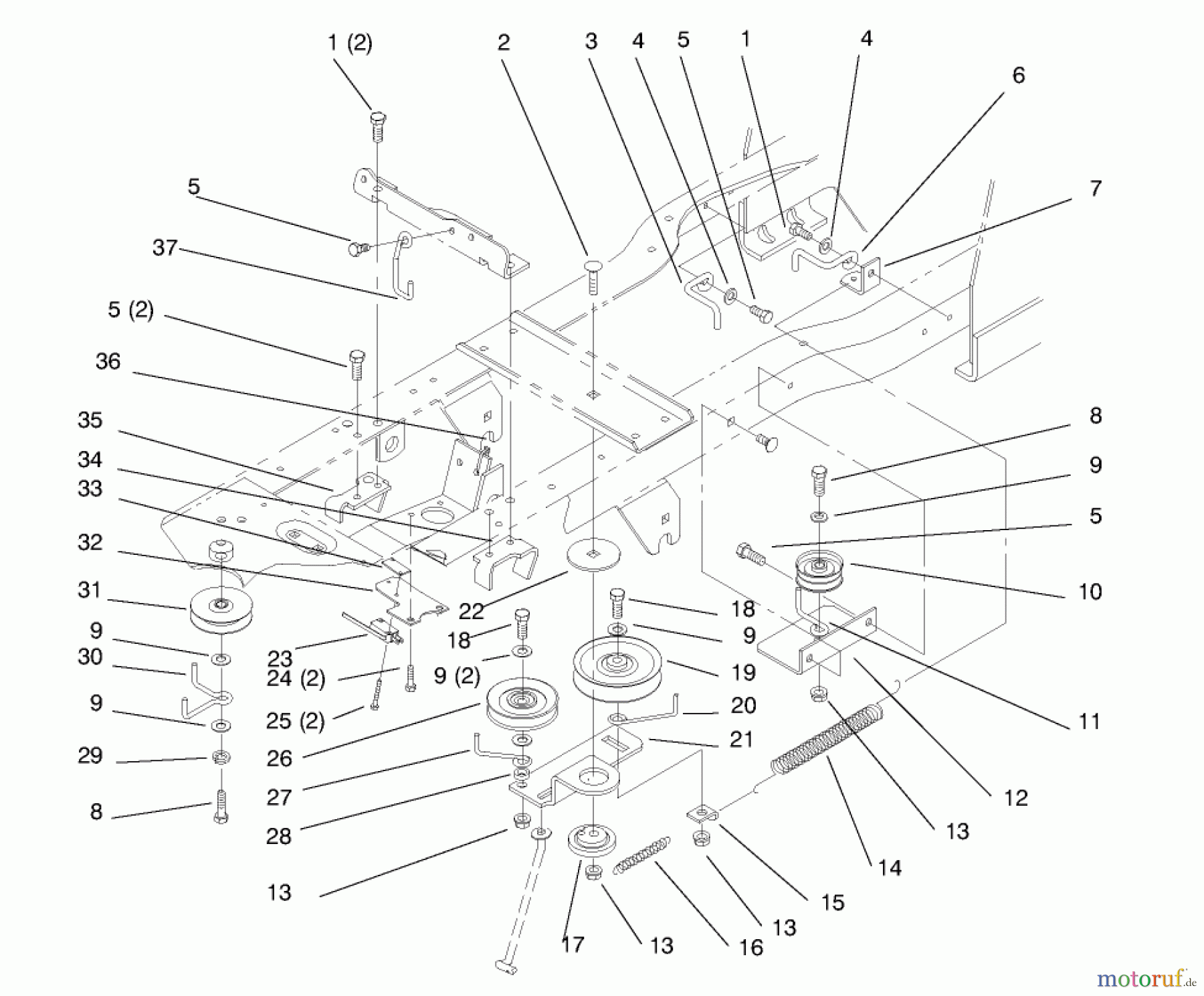 Toro Neu Mowers, Lawn & Garden Tractor Seite 1 72045 (265-6) - Toro 265-6 Lawn and Garden Tractor, 1998 (8900400-8999999) GEAR DRIVE COMPONENTS