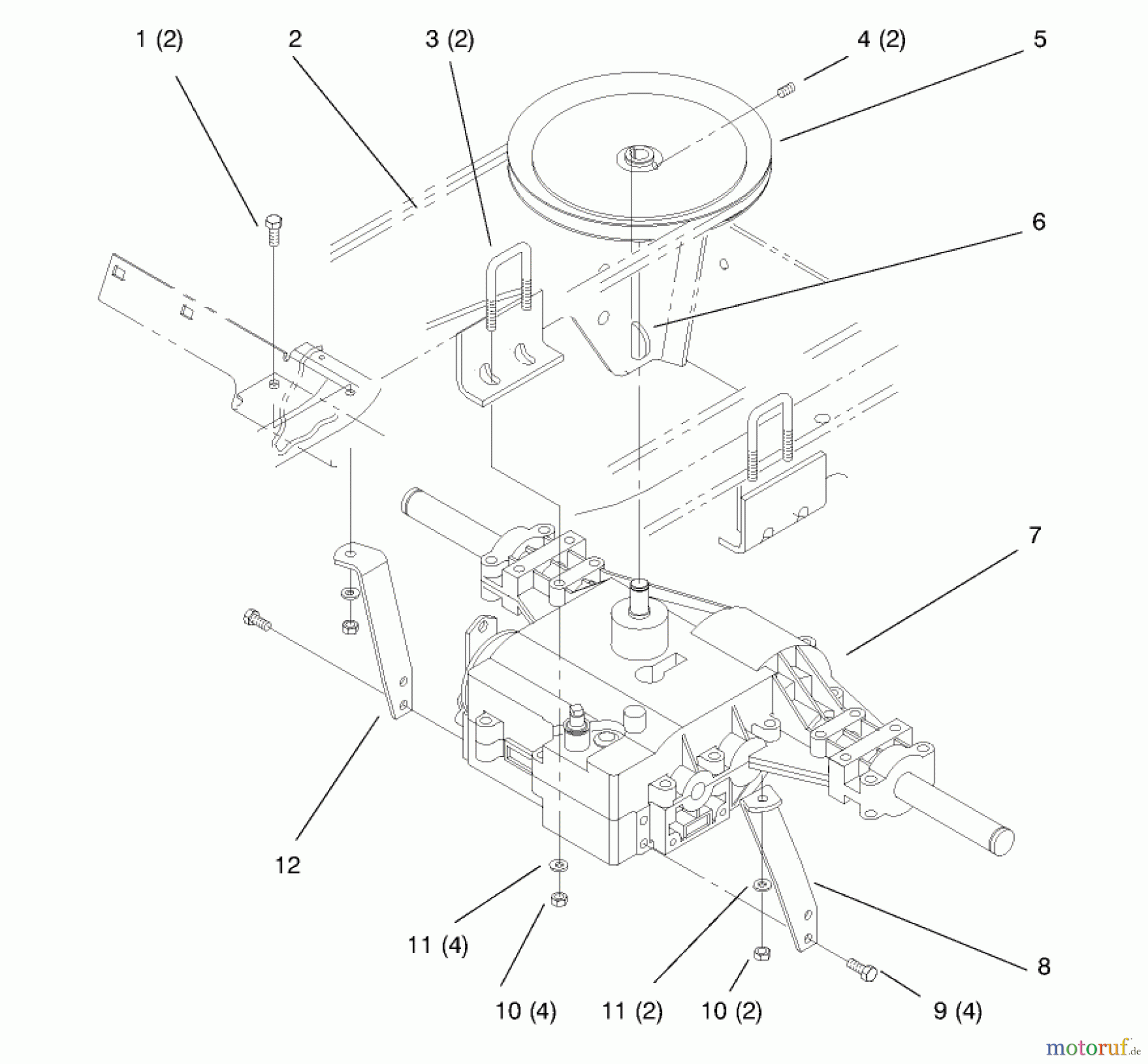 Toro Neu Mowers, Lawn & Garden Tractor Seite 1 72045 (265-6) - Toro 265-6 Lawn and Garden Tractor, 1998 (8900400-8999999) TRANSAXLE-GEAR