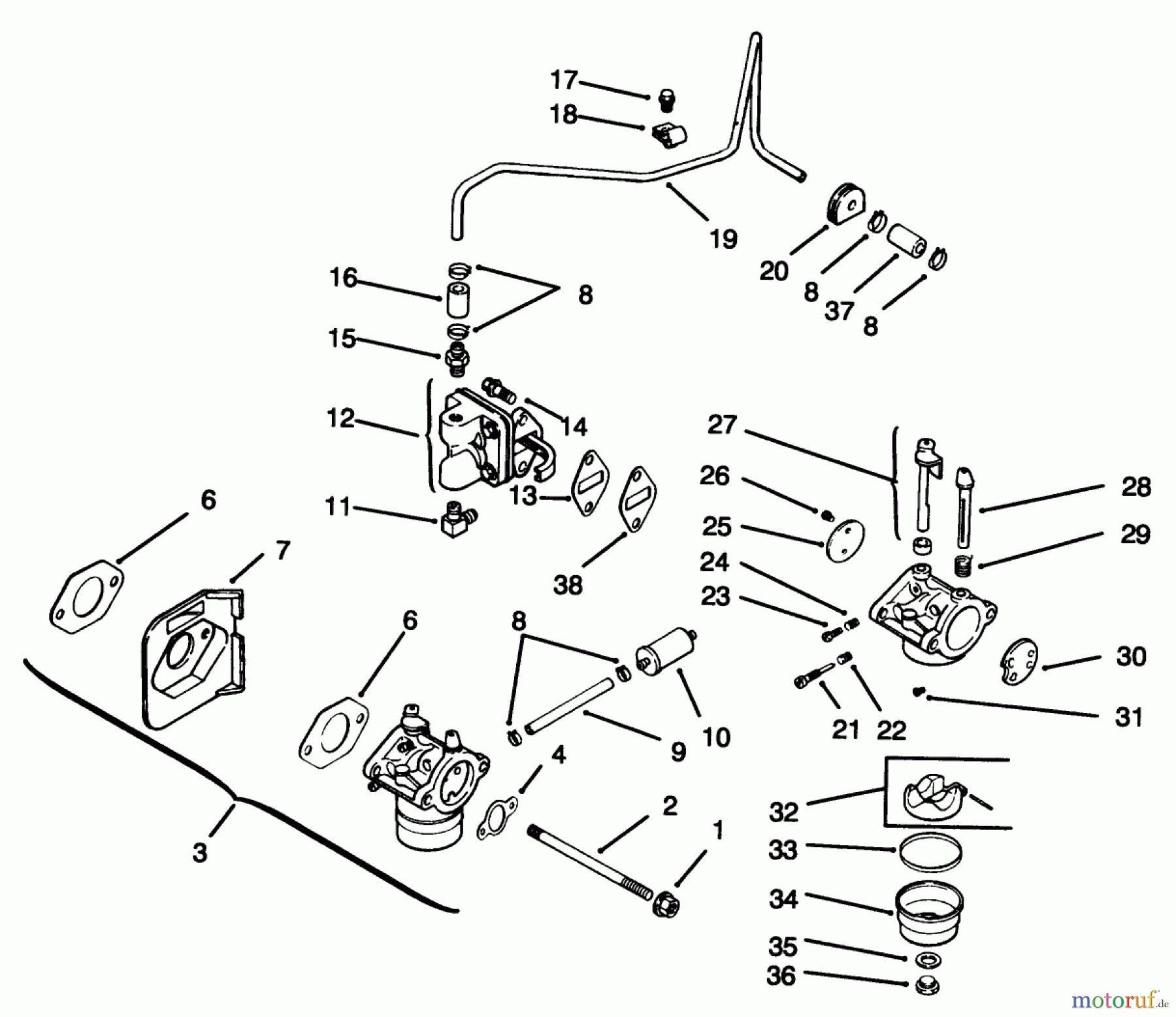 Toro Neu Mowers, Lawn & Garden Tractor Seite 1 72046 (265-H) - Toro 265-H Lawn and Garden Tractor, 1996 (6900001-6999999) FUEL SYSTEM
