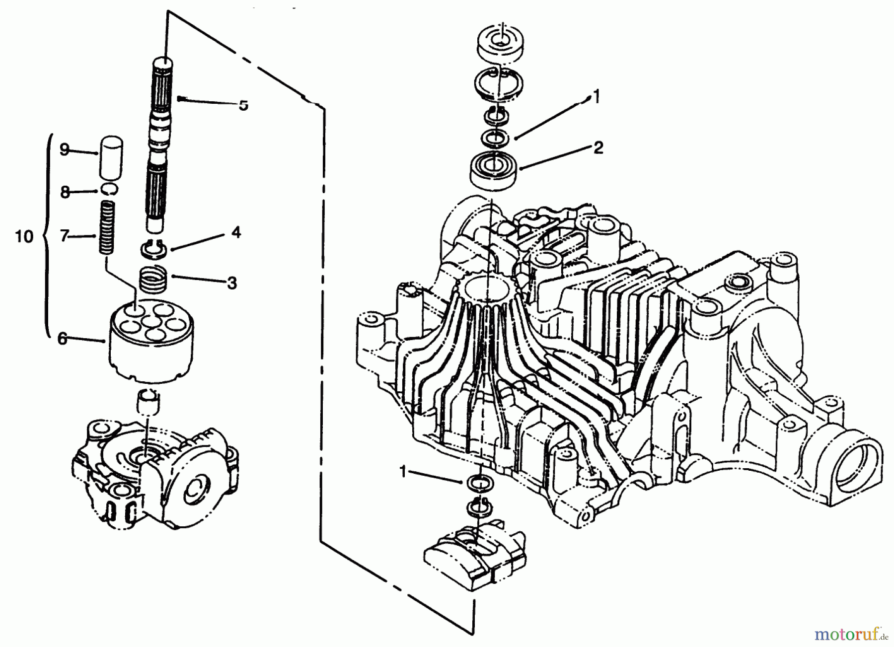 Toro Neu Mowers, Lawn & Garden Tractor Seite 1 72046 (265-H) - Toro 265-H Lawn and Garden Tractor, 1996 (6900001-6999999) PUMP SHAFT