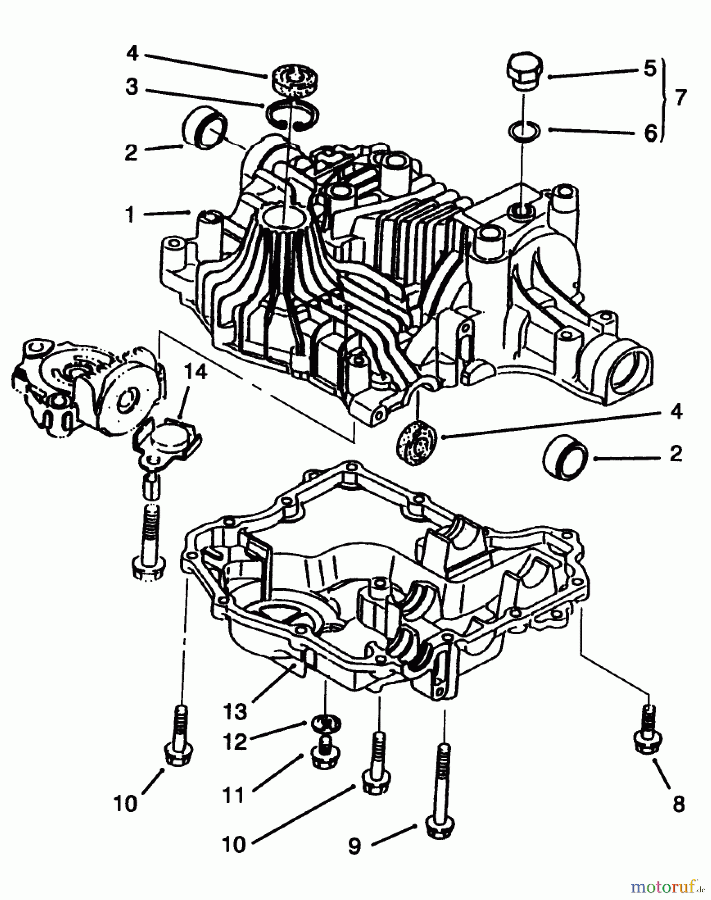 Toro Neu Mowers, Lawn & Garden Tractor Seite 1 72046 (265-H) - Toro 265-H Lawn and Garden Tractor, 1996 (6900001-6999999) TRANSAXLE CASE