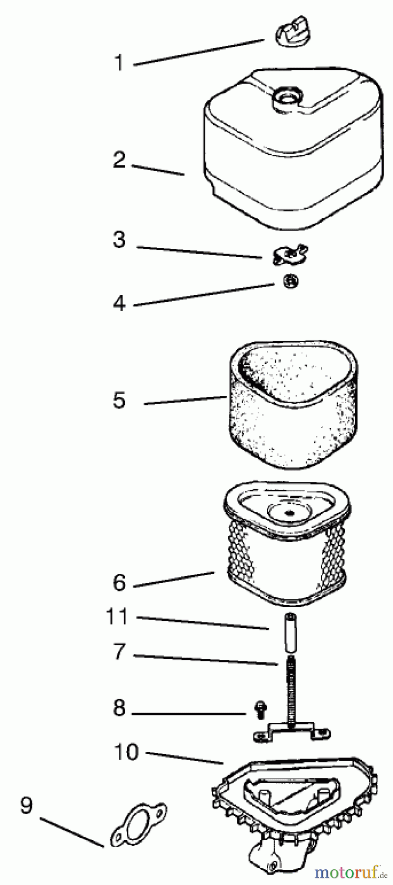  Toro Neu Mowers, Lawn & Garden Tractor Seite 1 72064 (265-H) - Toro 265-H Lawn and Garden Tractor, 1997 (7900001-7999999) AIR INTAKE/FILTRATION
