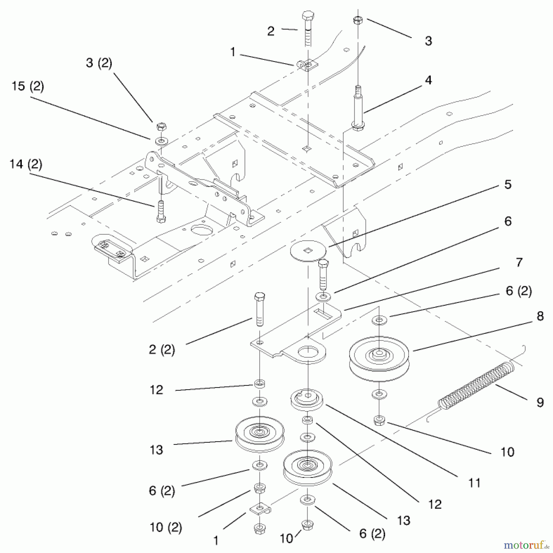  Toro Neu Mowers, Lawn & Garden Tractor Seite 1 72046 (265-H) - Toro 265-H Lawn and Garden Tractor, 1997 (7900001-7999999) HYDRO DRIVE COMPONENTS