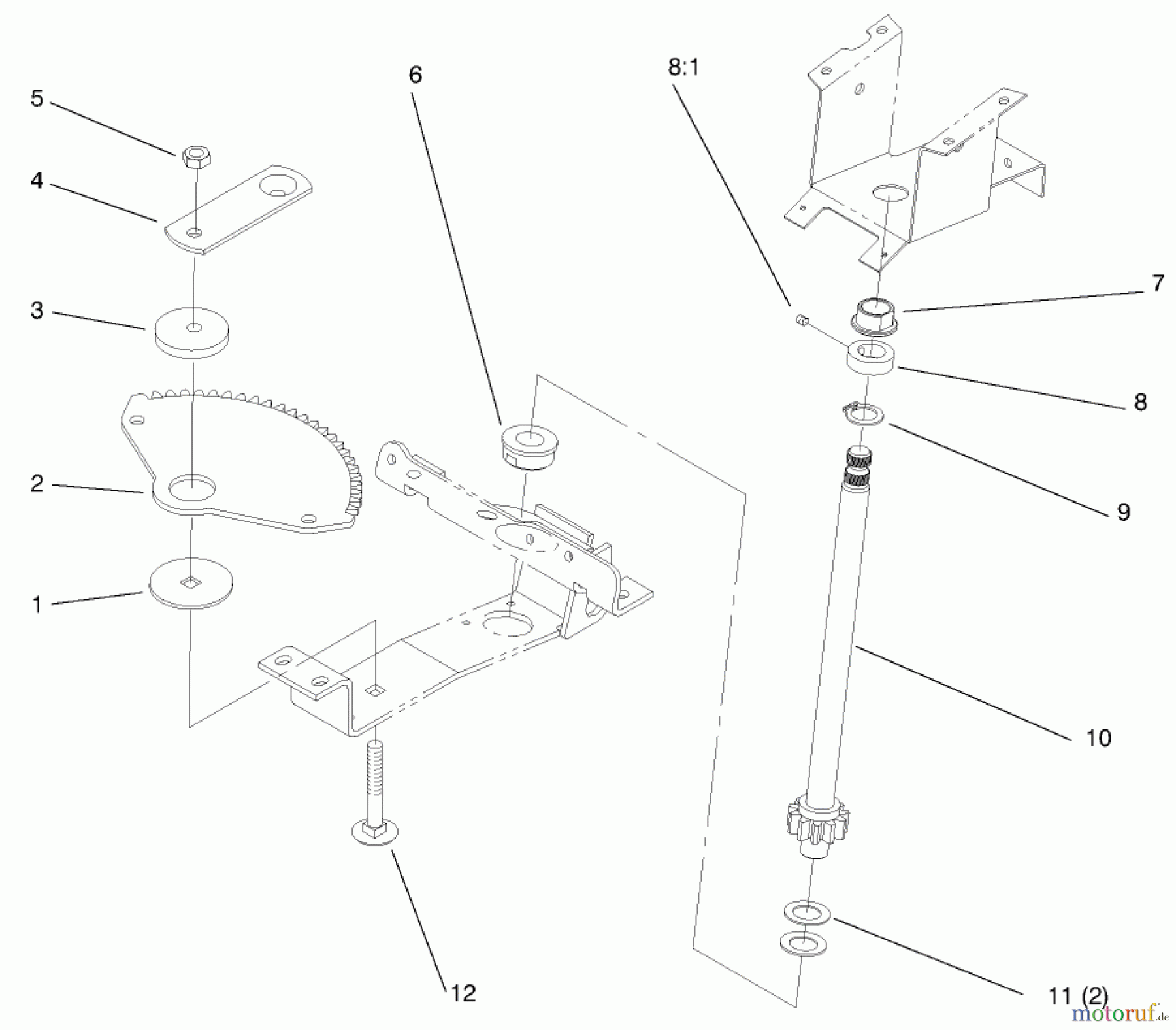  Toro Neu Mowers, Lawn & Garden Tractor Seite 1 72046 (265-H) - Toro 265-H Lawn and Garden Tractor, 1997 (7900001-7999999) LOWER STEERING