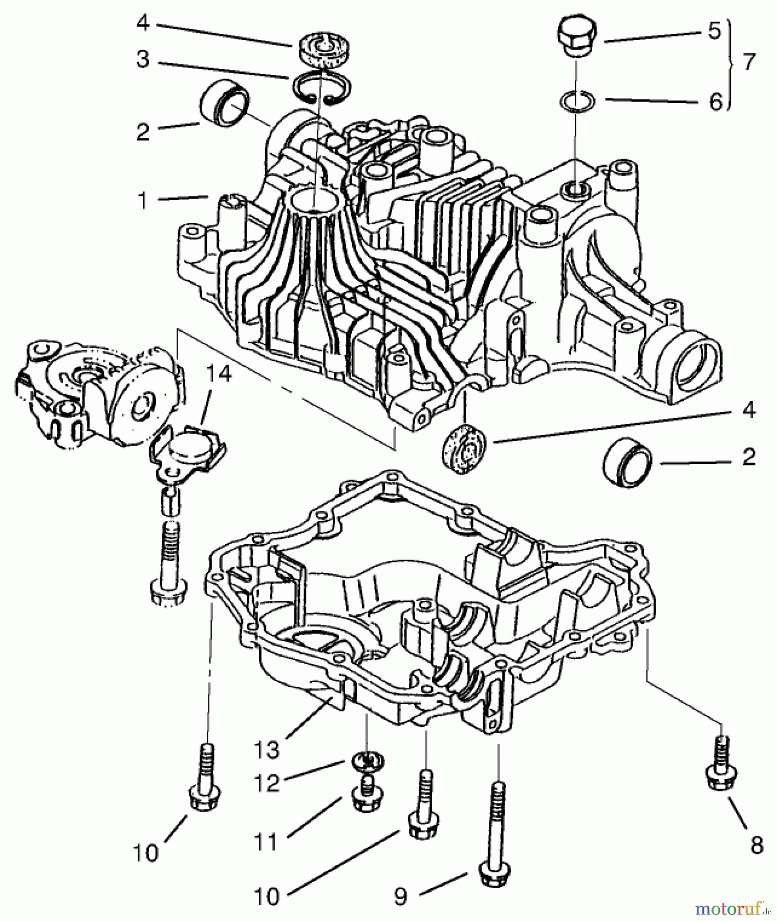  Toro Neu Mowers, Lawn & Garden Tractor Seite 1 72046 (265-H) - Toro 265-H Lawn and Garden Tractor, 1997 (7900001-7999999) TRANSAXLE CASE