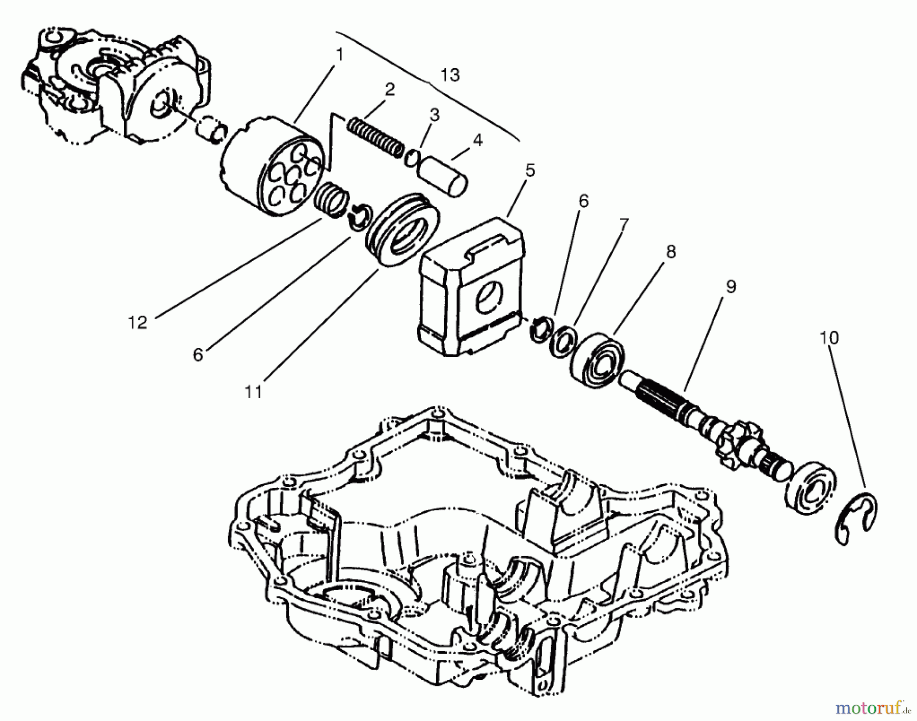 Toro Neu Mowers, Lawn & Garden Tractor Seite 1 72046 (265-H) - Toro 265-H Lawn and Garden Tractor, 1998 (8900001-8900399) MOTOR SHAFT