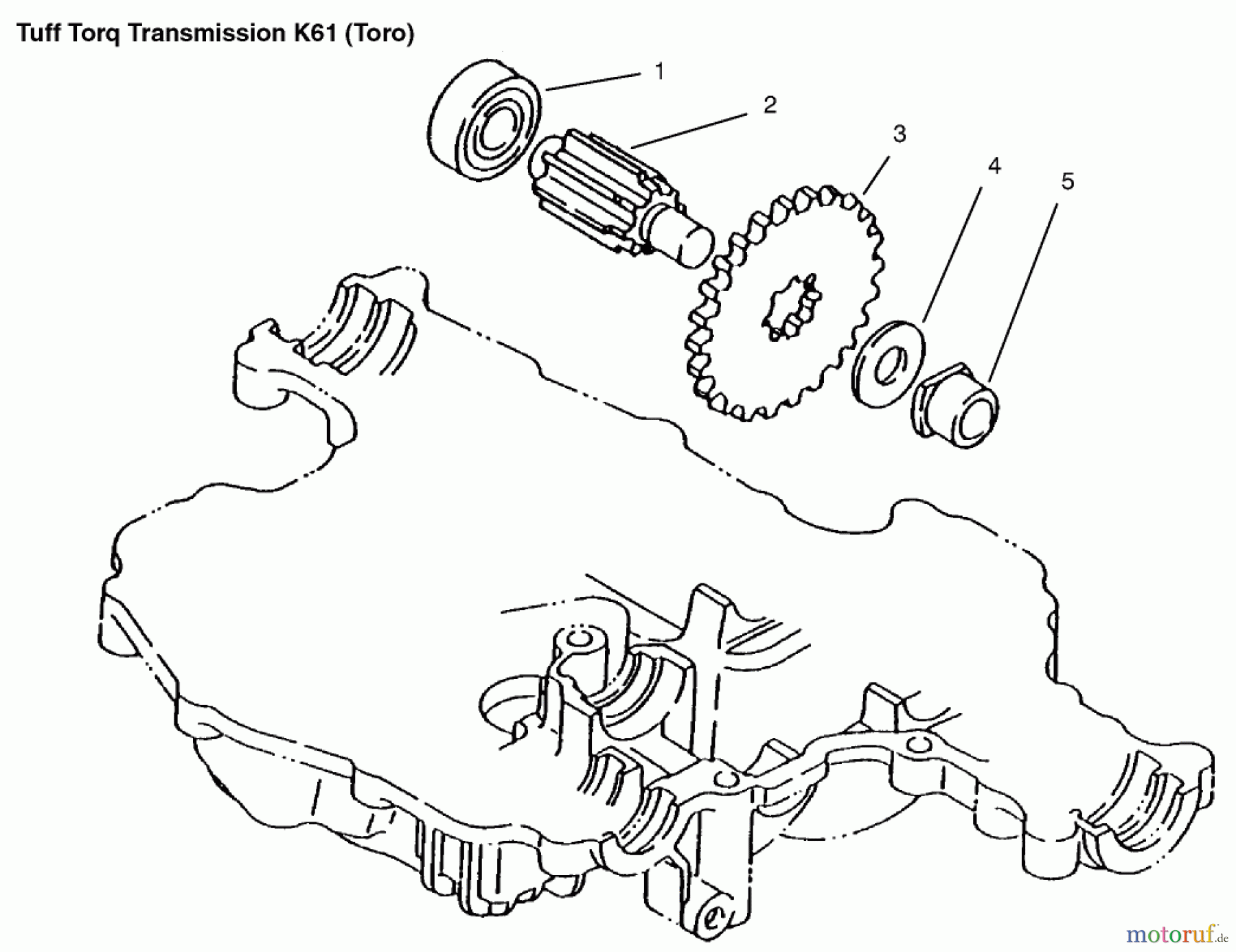  Toro Neu Mowers, Lawn & Garden Tractor Seite 1 72048 (265-H) - Toro 265-H Lawn and Garden Tractor, 1999 (9900001-9999999) FINAL PINION