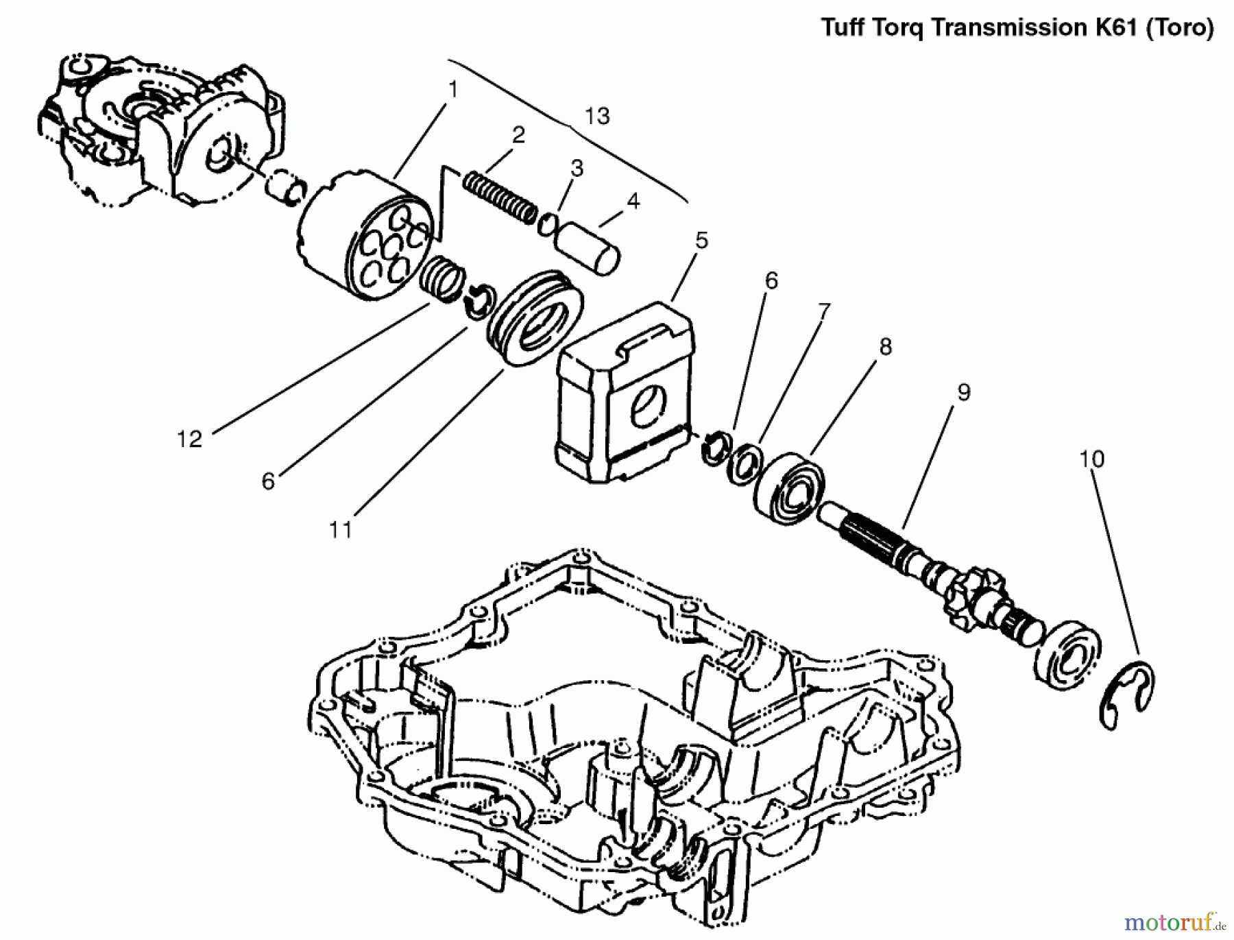 Toro Neu Mowers, Lawn & Garden Tractor Seite 1 72048 (265-H) - Toro 265-H Lawn and Garden Tractor, 1999 (9900001-9999999) MOTOR SHAFT