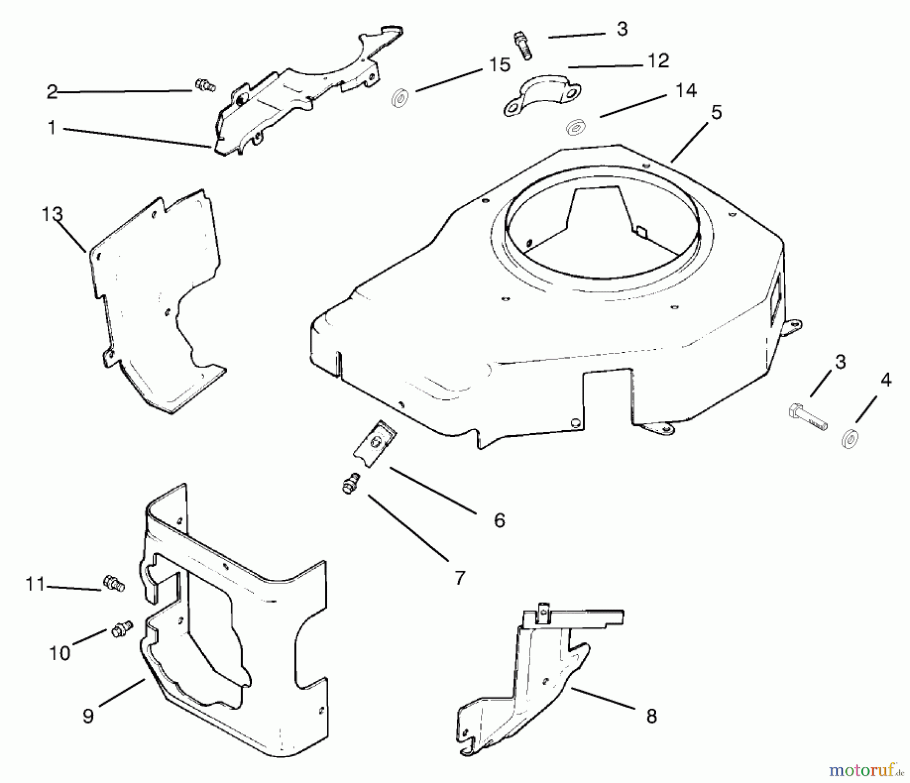 Toro Neu Mowers, Lawn & Garden Tractor Seite 1 72050 (265-H) - Toro 265-H Lawn and Garden Tractor, 2000 (200000001-200999999) BLOWER HOUSING & BAFFLES #1