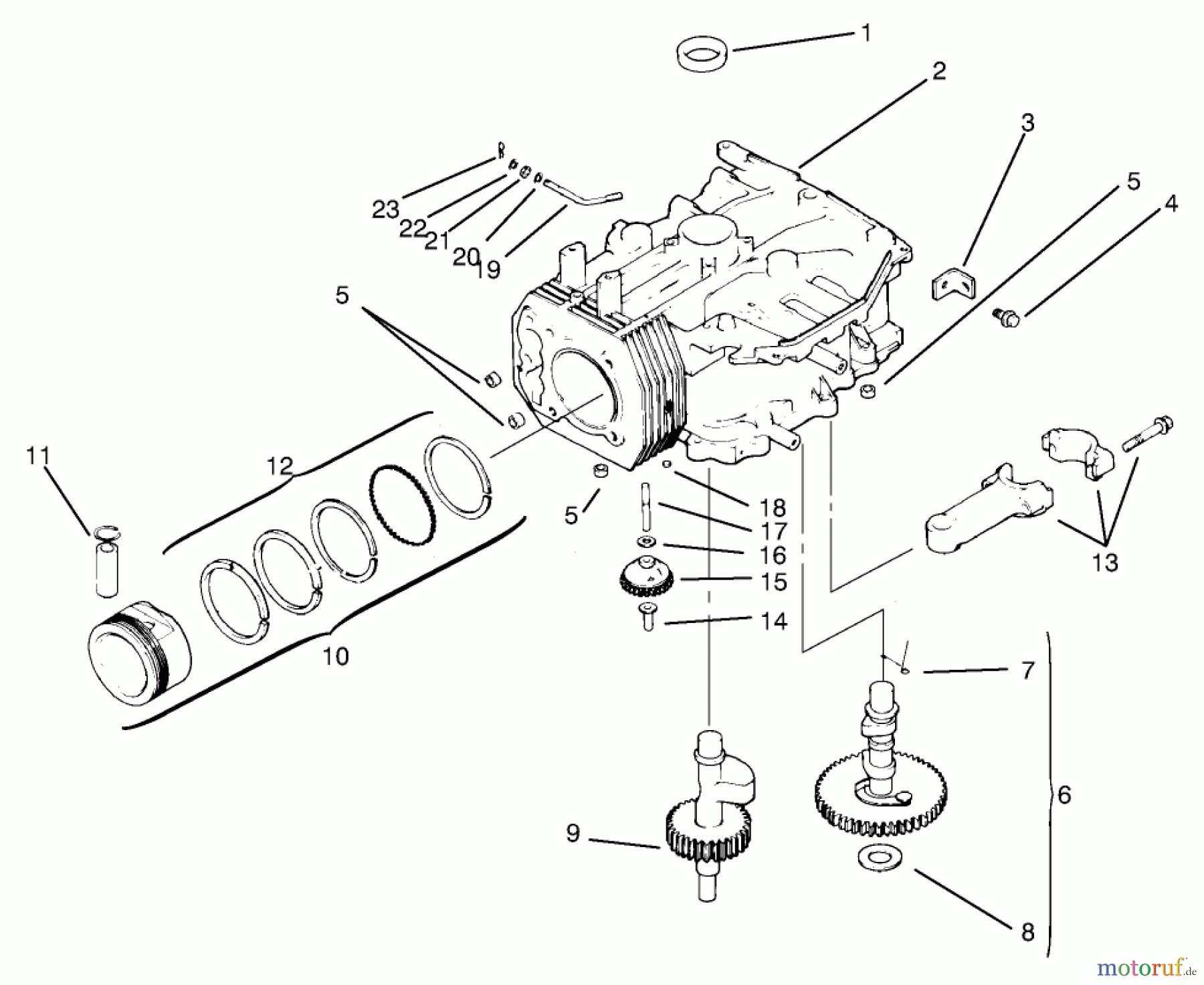 Toro Neu Mowers, Lawn & Garden Tractor Seite 1 72071 (265-H) - Toro 265-H Lawn and Garden Tractor, 2000 (200000001-200999999) CRANKCASE #1