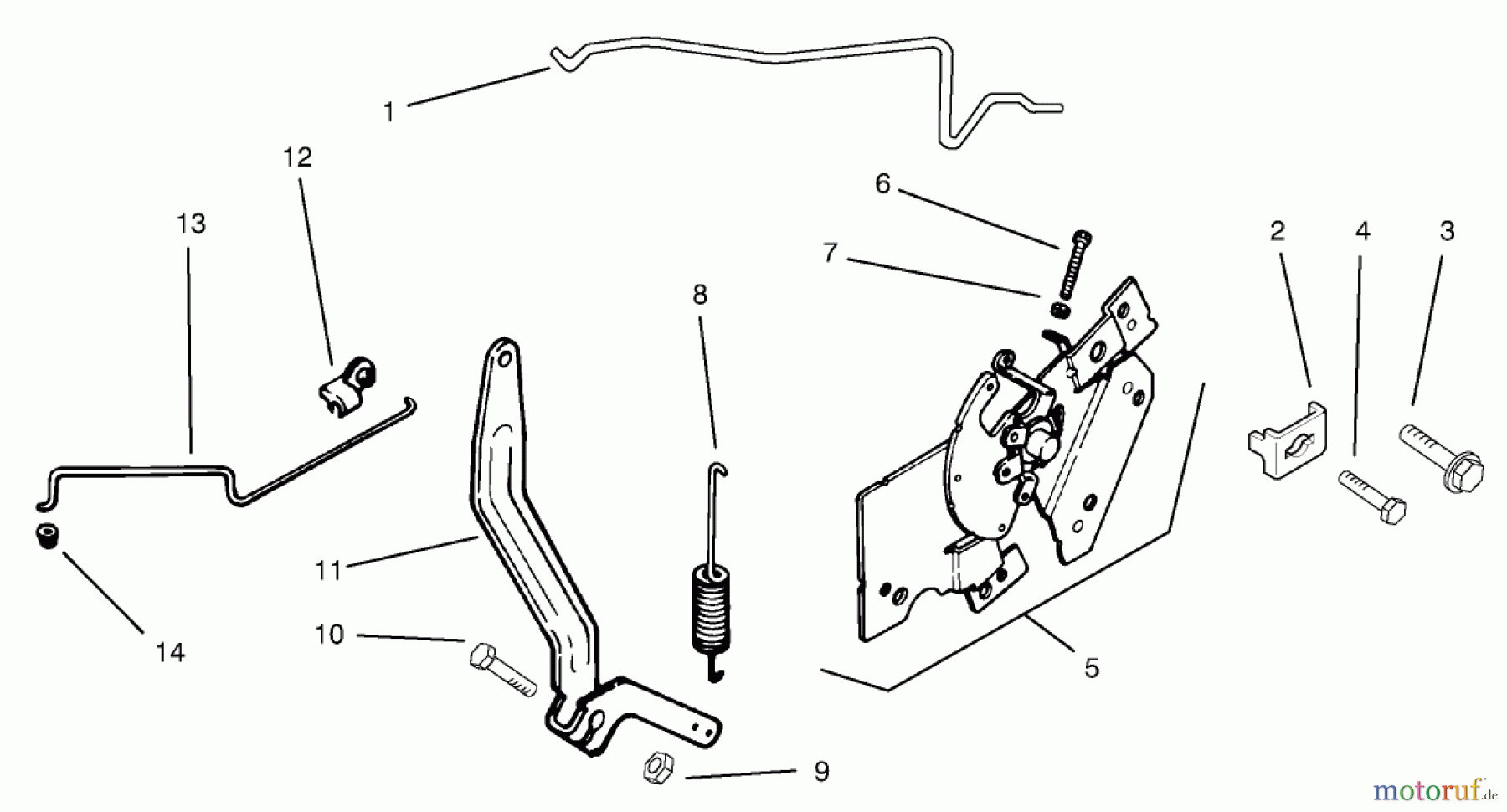  Toro Neu Mowers, Lawn & Garden Tractor Seite 1 72050 (265-H) - Toro 265-H Lawn and Garden Tractor, 2000 (200000001-200999999) ENGINE CONTROLS #1