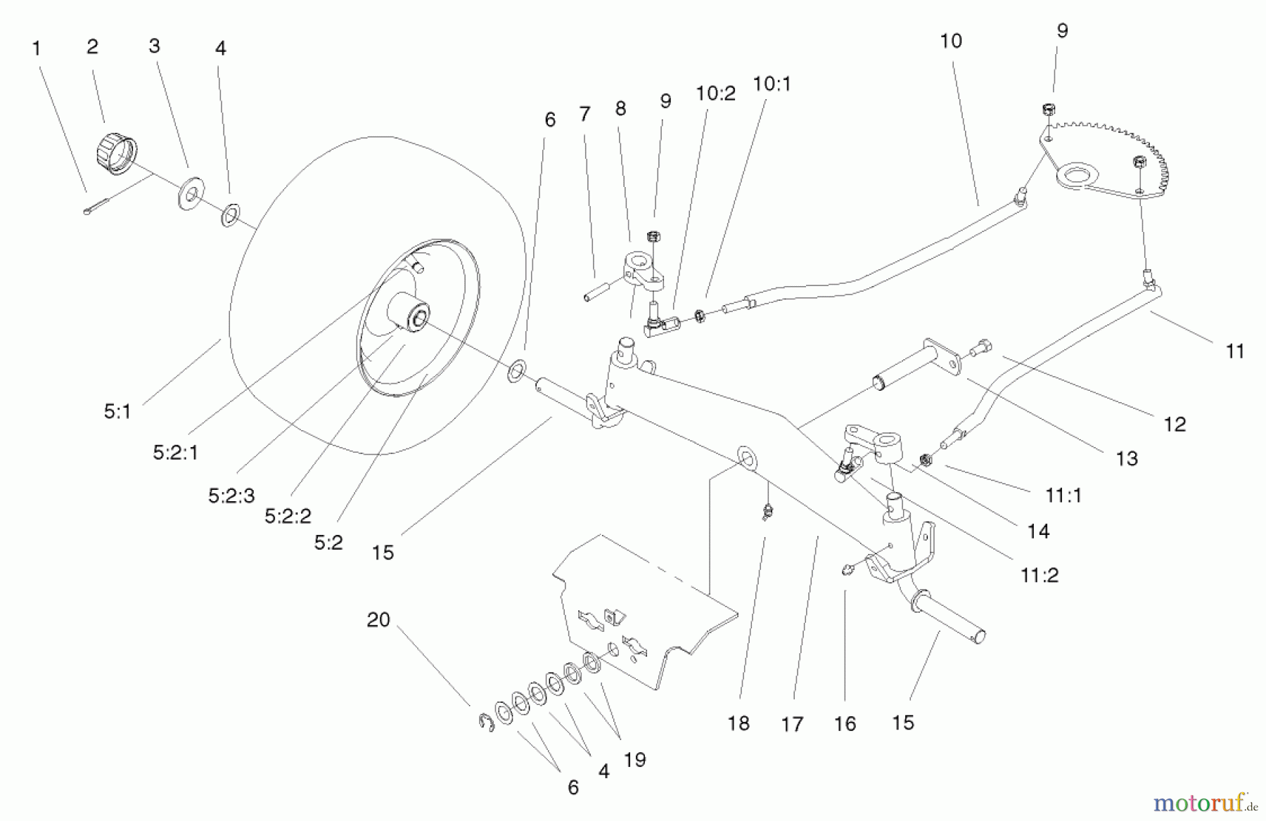 Toro Neu Mowers, Lawn & Garden Tractor Seite 1 72050 (265-H) - Toro 265-H Lawn and Garden Tractor, 2000 (200000001-200999999) FRONT AXLE ASSEMBLY