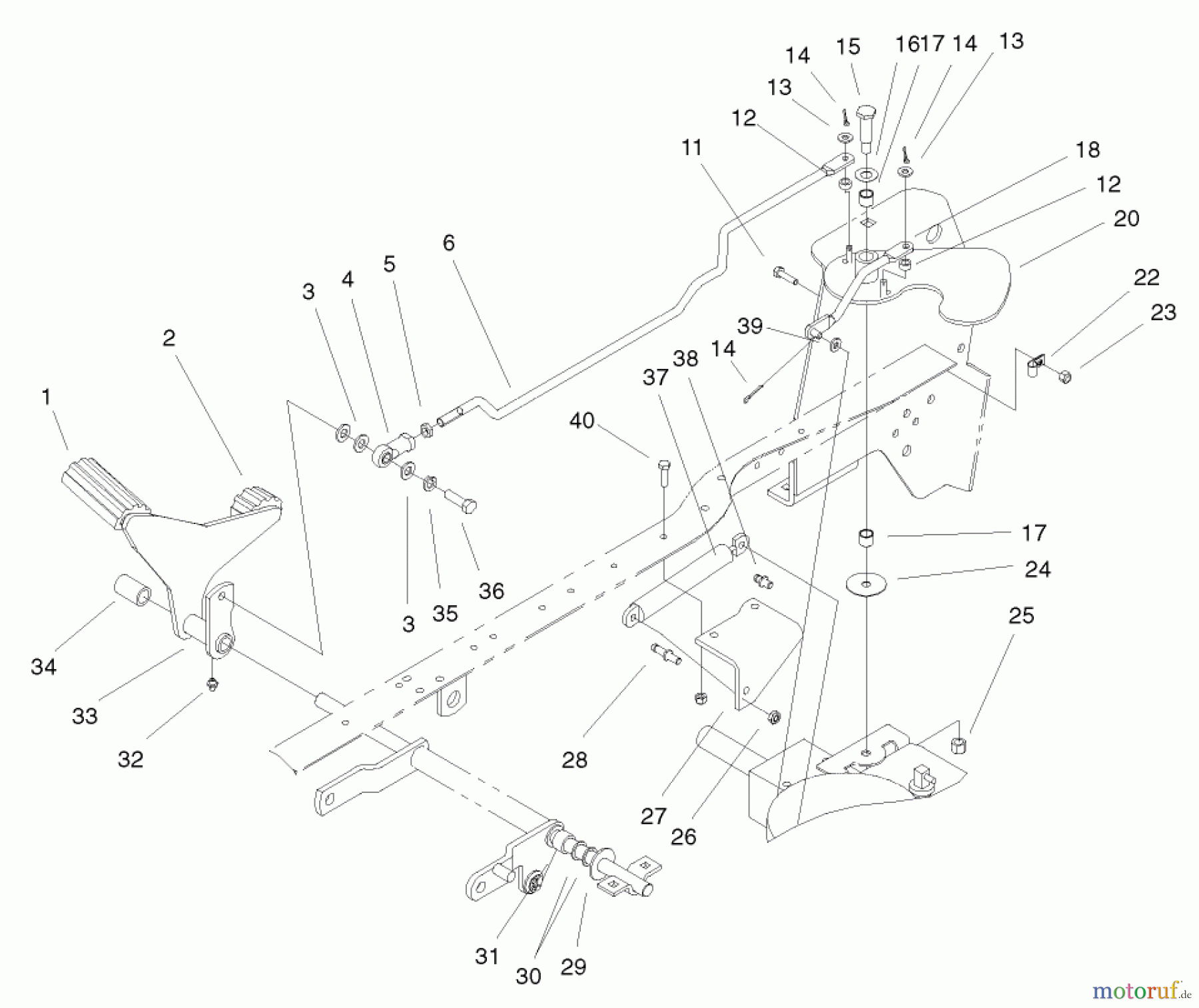 Toro Neu Mowers, Lawn & Garden Tractor Seite 1 72050 (265-H) - Toro 265-H Lawn and Garden Tractor, 2000 (200000001-200999999) HYDRO CONTROLS ASSEMBLY