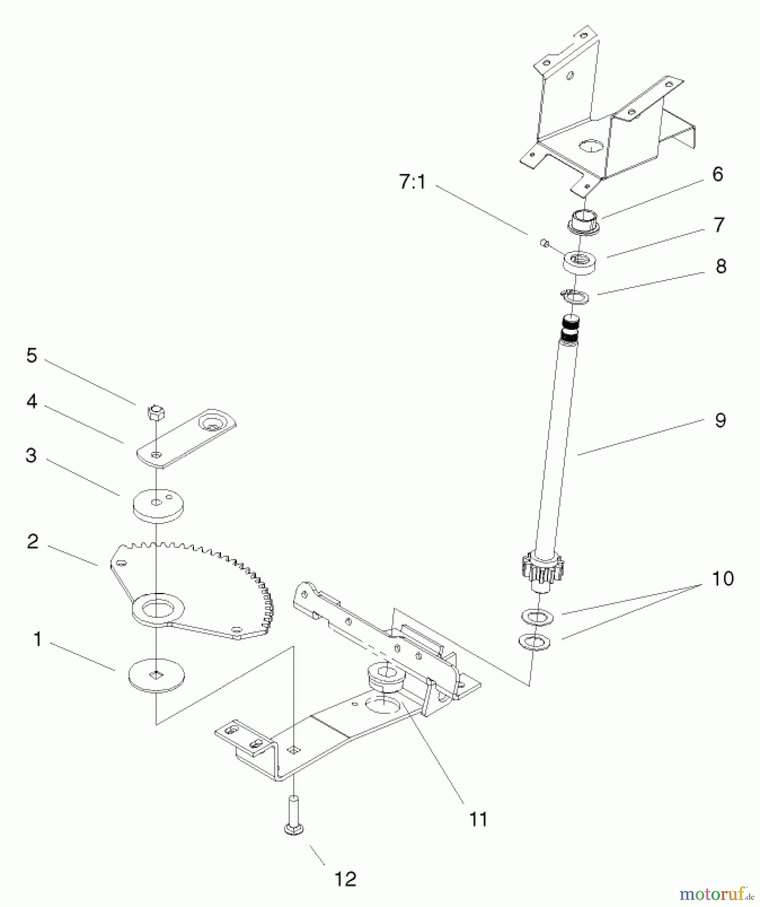  Toro Neu Mowers, Lawn & Garden Tractor Seite 1 72071 (265-H) - Toro 265-H Lawn and Garden Tractor, 2000 (200000001-200999999) LOWER STEERING ASSEMBLY