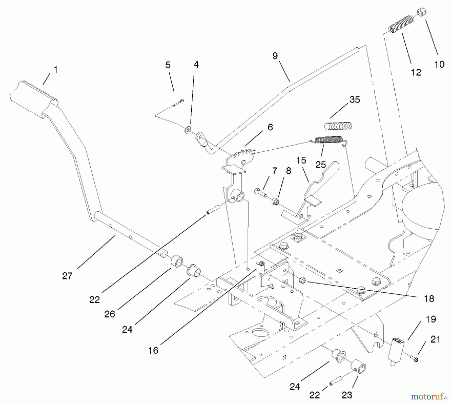  Toro Neu Mowers, Lawn & Garden Tractor Seite 1 72051 (265-H) - Toro 265-H Lawn and Garden Tractor, 2002 (220000001-220999999) HYDRAULIC BRAKE ASSEMBLY