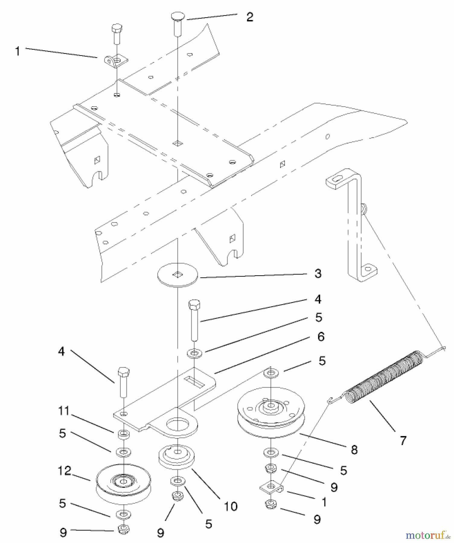 Toro Neu Mowers, Lawn & Garden Tractor Seite 1 72051 (265-H) - Toro 265-H Lawn and Garden Tractor, 2001 (210000001-210999999) HYDRO DRIVE COMPONENTS ASSEMBLY