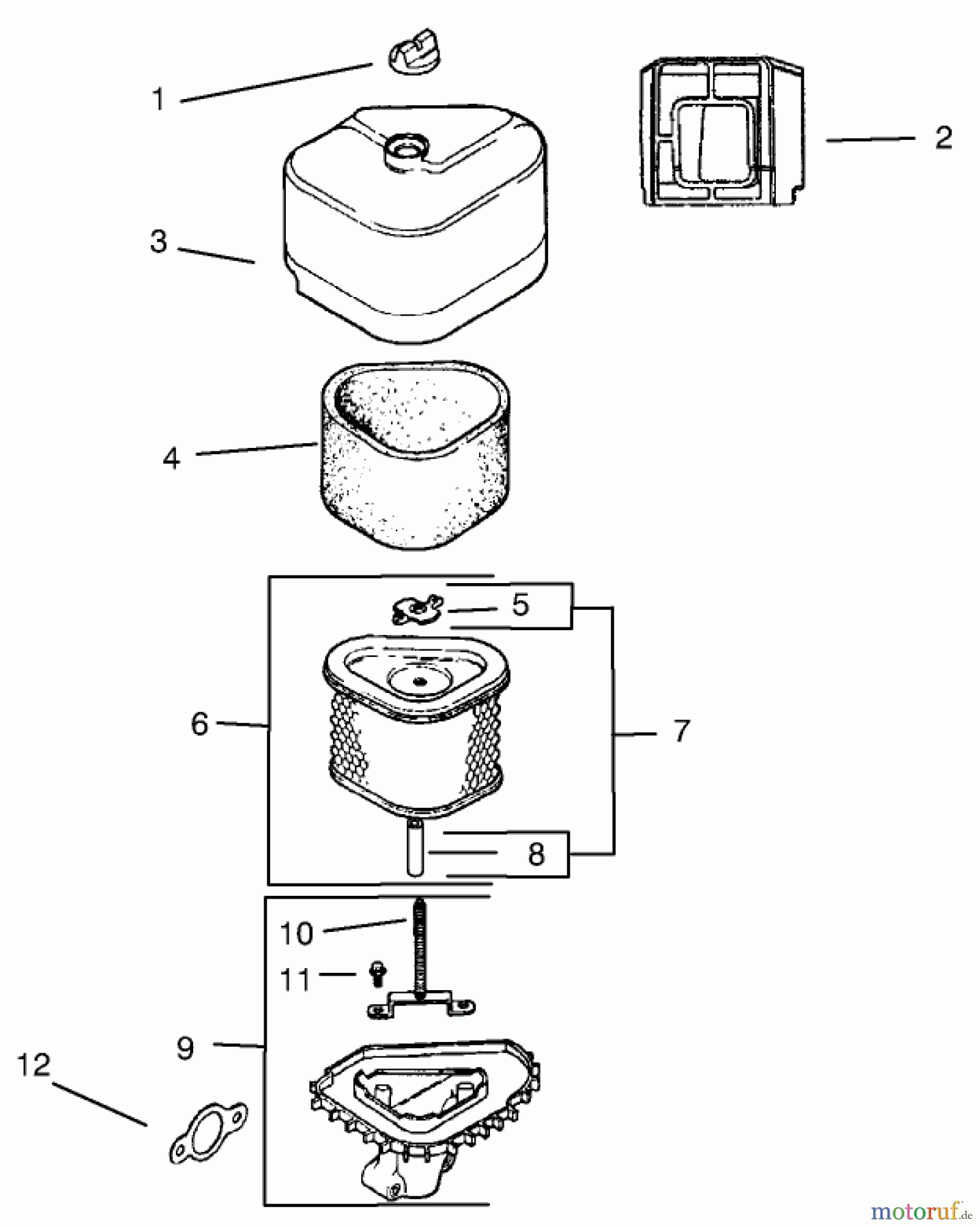 Toro Neu Mowers, Lawn & Garden Tractor Seite 1 72072 (266-HE) - Toro 266-HE Lawn and Garden Tractor, 2002 (220000001-220999999) AIR INTAKE / FILTRATION ASSEMBLY KOHLER MODELS CV460S-26505 AND CV460S-26506