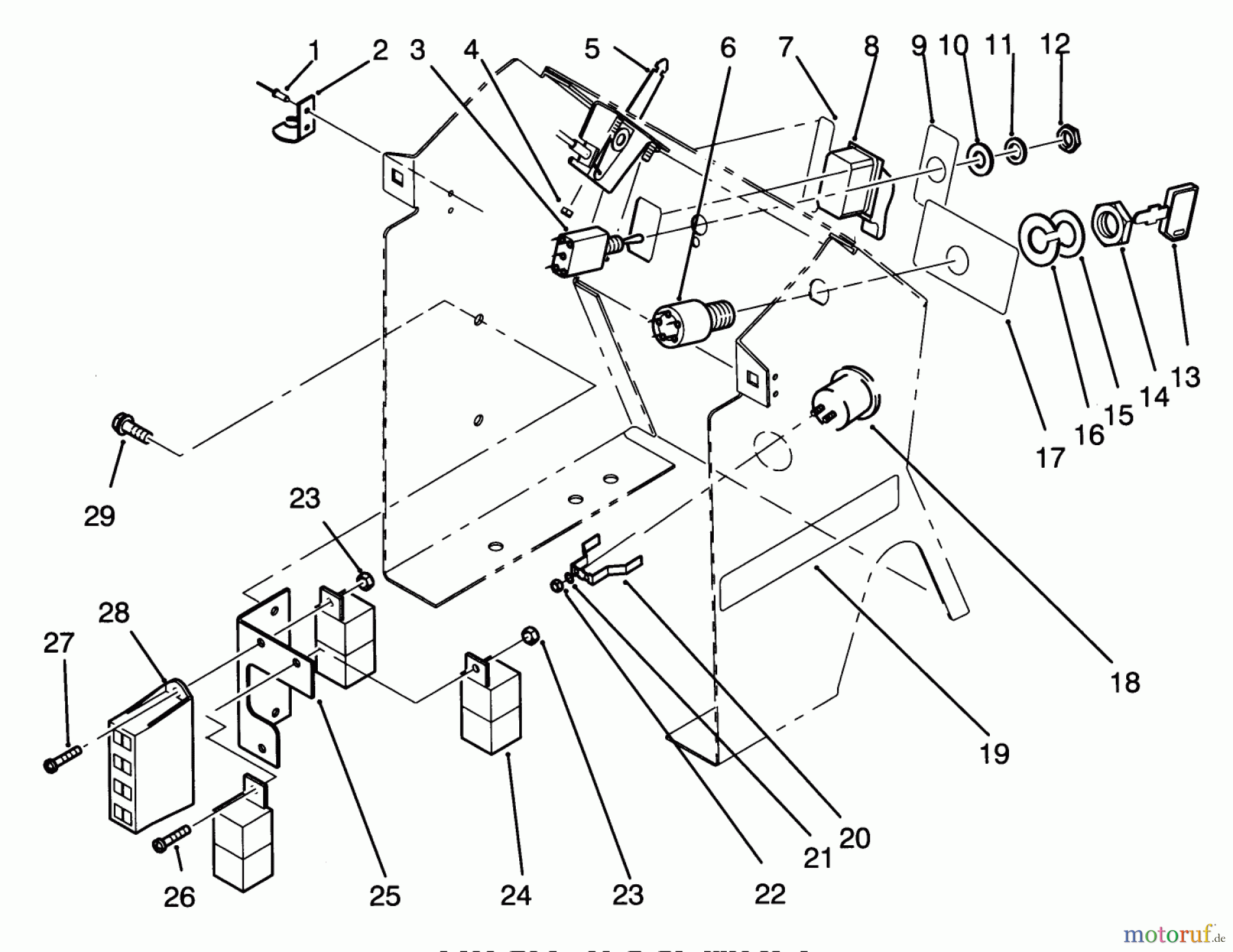 Toro Neu Mowers, Lawn & Garden Tractor Seite 1 72060 (244-5) - Toro 244-5 Yard Tractor, 1993 (3900001-3999999) DASH ASSEMBLY
