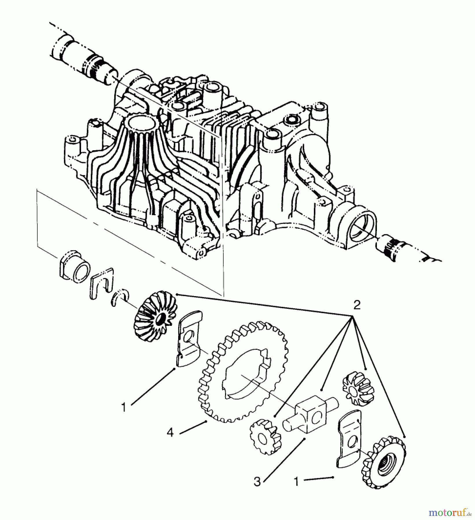 Toro Neu Mowers, Lawn & Garden Tractor Seite 1 72084 (266-H) - Toro 266-H Yard Tractor, 1995 (5900001-5999999) DIFFERENTIAL GEAR TUFF TORQ TRANSMISSION K61 (TORO)