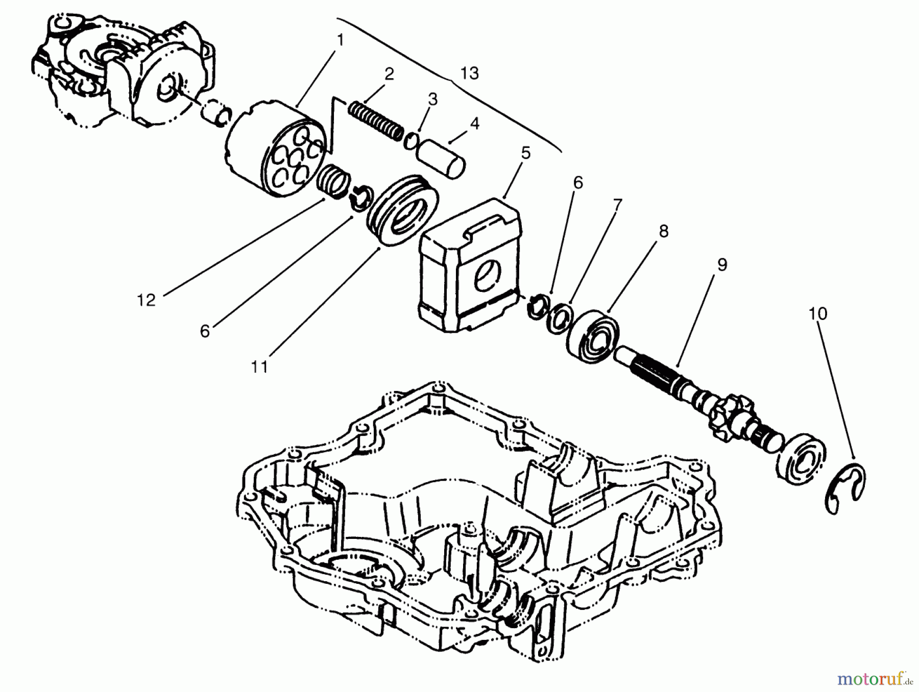 Toro Neu Mowers, Lawn & Garden Tractor Seite 1 72084 (266-H) - Toro 266-H Yard Tractor, 1995 (5900001-5999999) MOTOR SHAFT TUFF TORQ TRANSMISSION K61 (TORO)
