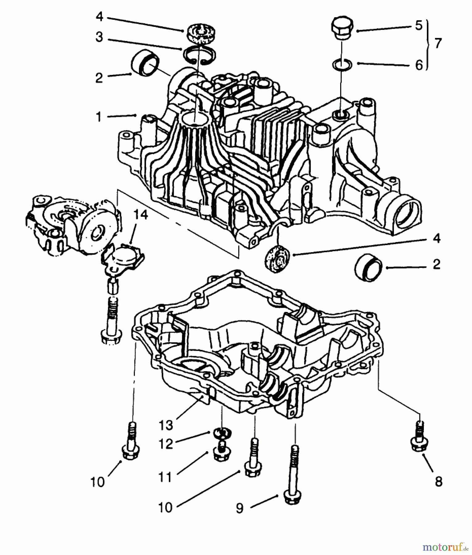 Toro Neu Mowers, Lawn & Garden Tractor Seite 1 72084 (266-H) - Toro 266-H Yard Tractor, 1995 (5900001-5999999) TRANSAXLE CASE TUFF TORQ TRANSMISSION K61 (TORO)