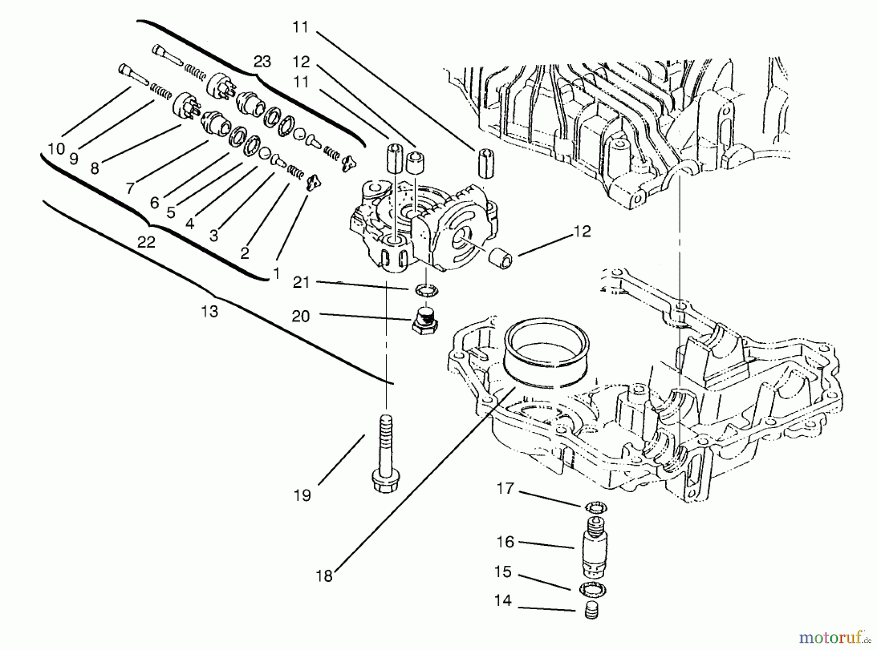 Toro Neu Mowers, Lawn & Garden Tractor Seite 1 72085 (267-H) - Toro 267-H Lawn and Garden Tractor, 1998 (8900400-8999999) CENTER CASE