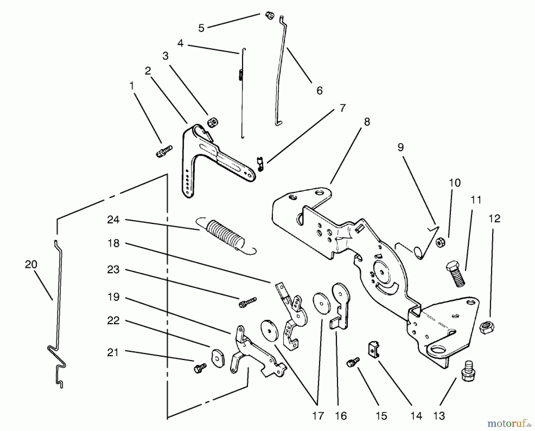 Toro Neu Mowers, Lawn & Garden Tractor Seite 1 72085 (267-H) - Toro 267-H Lawn and Garden Tractor, 1998 (8900400-8999999) ENGINE CONTROLS