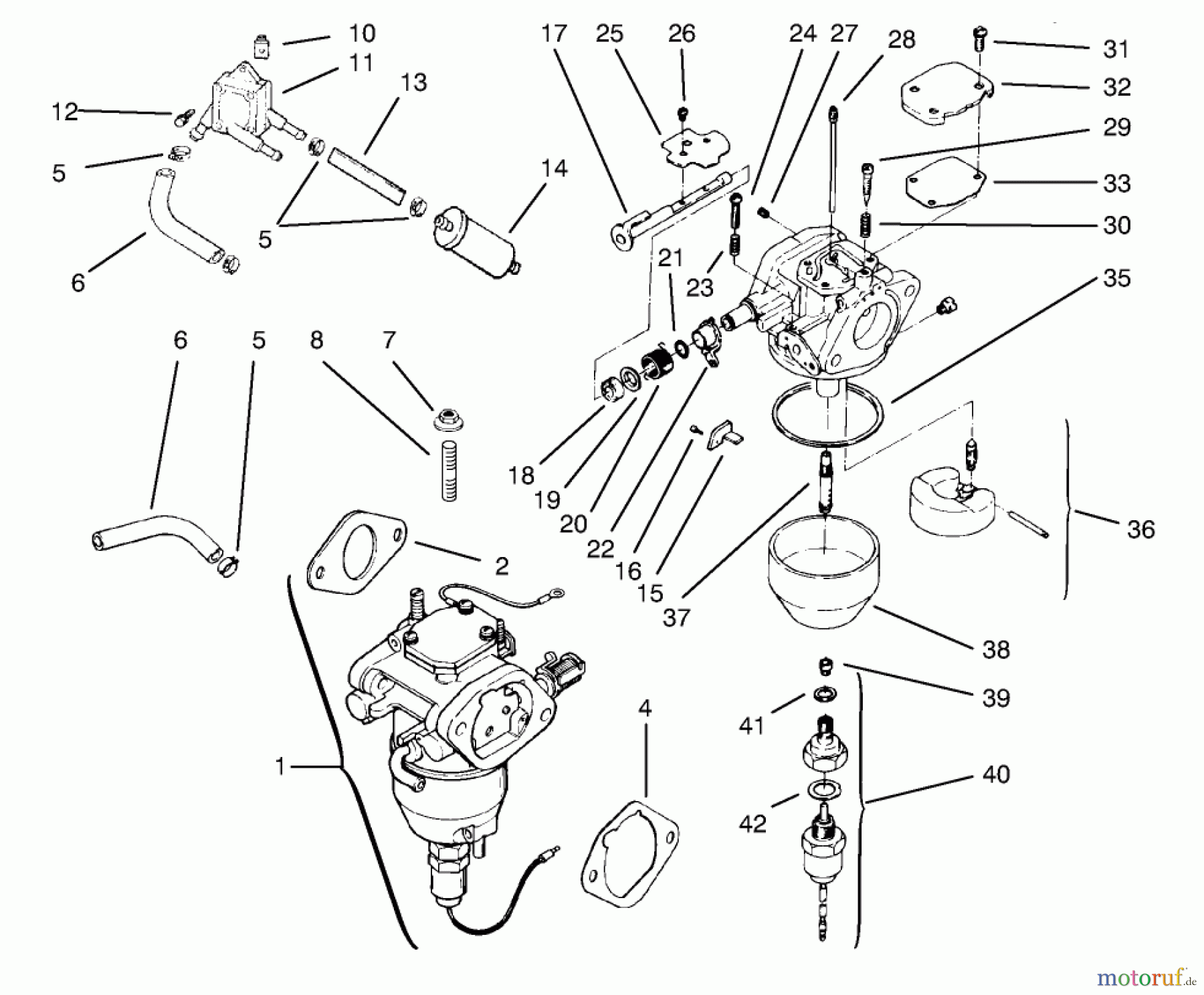 Toro Neu Mowers, Lawn & Garden Tractor Seite 1 72085 (267-H) - Toro 267-H Lawn and Garden Tractor, 1998 (8900400-8999999) FUEL SYSTEM