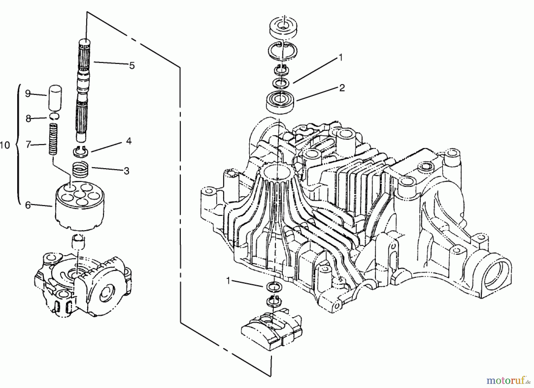  Toro Neu Mowers, Lawn & Garden Tractor Seite 1 72085 (267-H) - Toro 267-H Lawn and Garden Tractor, 1998 (8900400-8999999) PUMP SHAFT