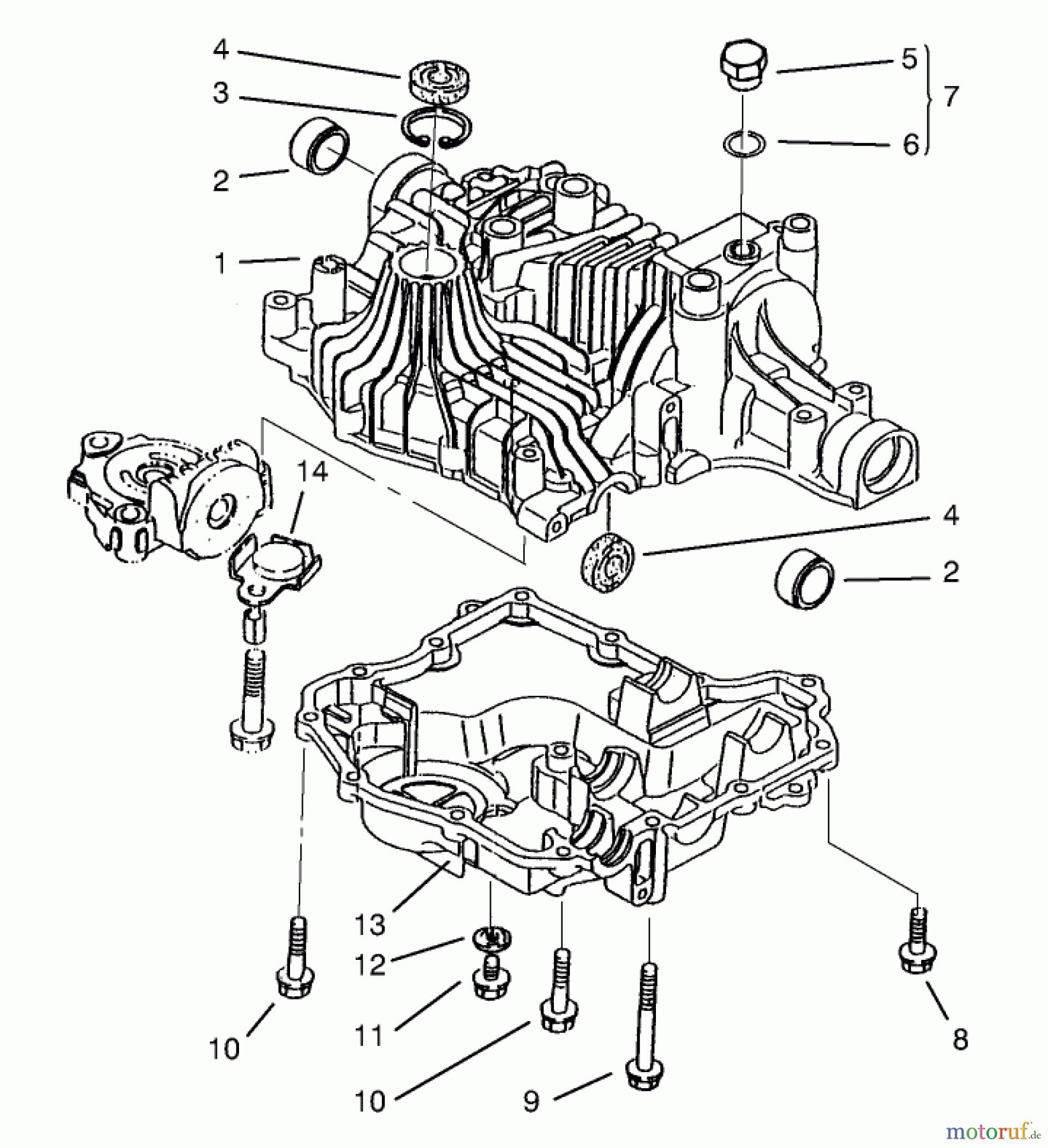 Toro Neu Mowers, Lawn & Garden Tractor Seite 1 72104 (267-H) - Toro 267-H Lawn and Garden Tractor, 1998 (8900600-8999999) TRANSAXLE CASE