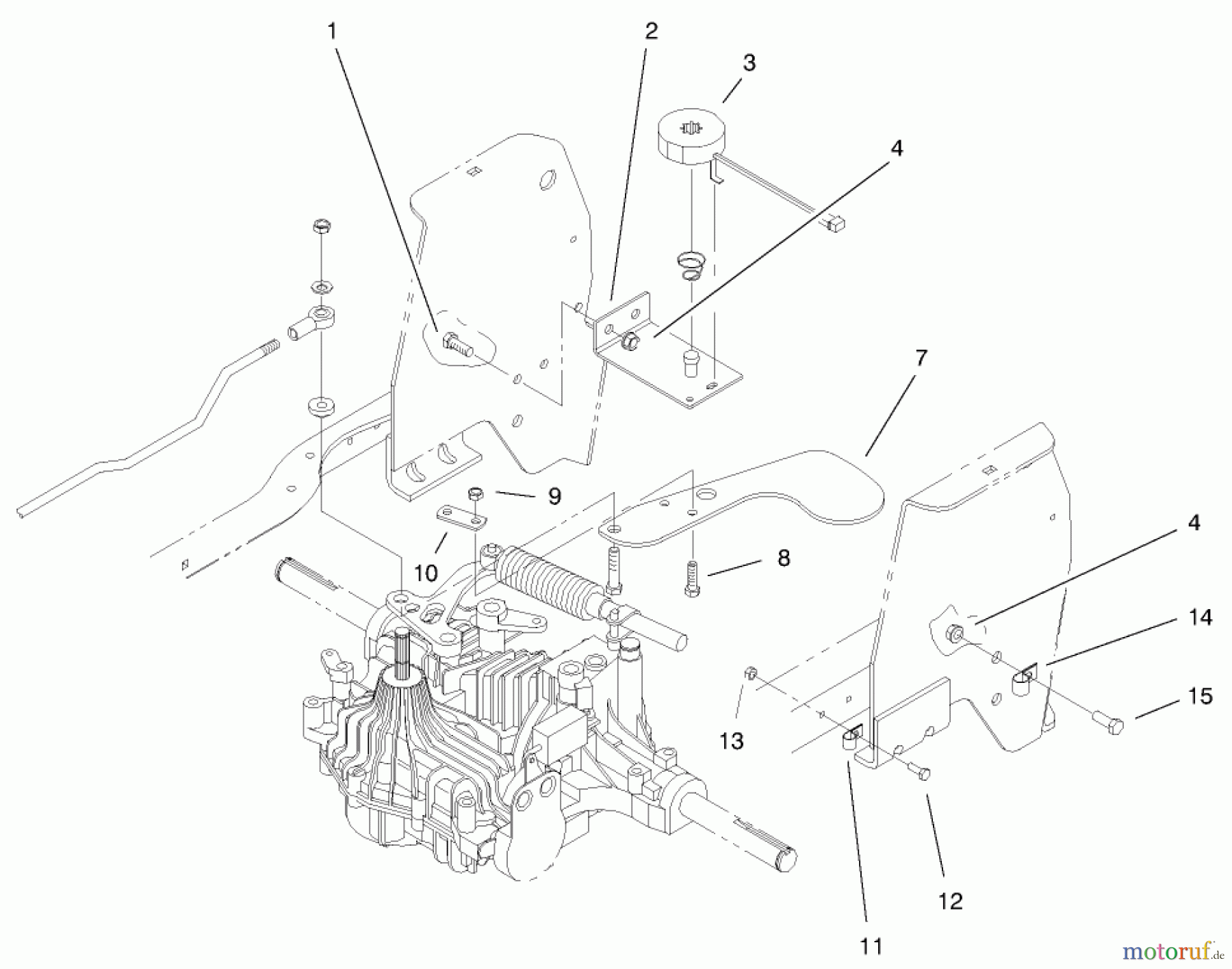 Toro Neu Mowers, Lawn & Garden Tractor Seite 1 72086 (268-H) - Toro 268-H Lawn and Garden Tractor, 1999 (9900001-9999999) CRUISE CONTROL ASSEMBLY