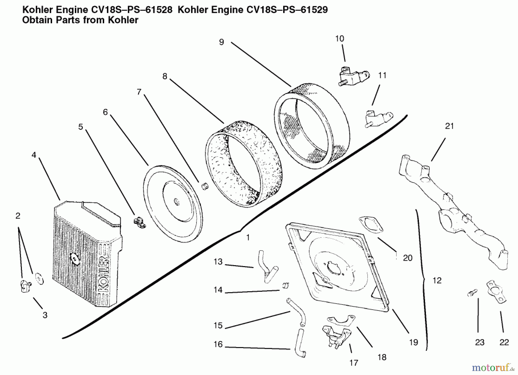 Toro Neu Mowers, Lawn & Garden Tractor Seite 1 72087 (268-H) - Toro 268-H Lawn and Garden Tractor, 2000 (200000001-200999999) AIR INTAKE/FILTRATION