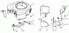 Toro 72102 (269-H) - 269-H Lawn and Garden Tractor, 1996 (6900001-6999999) Ersatzteile BLOWER HOUSING & BAFFLES