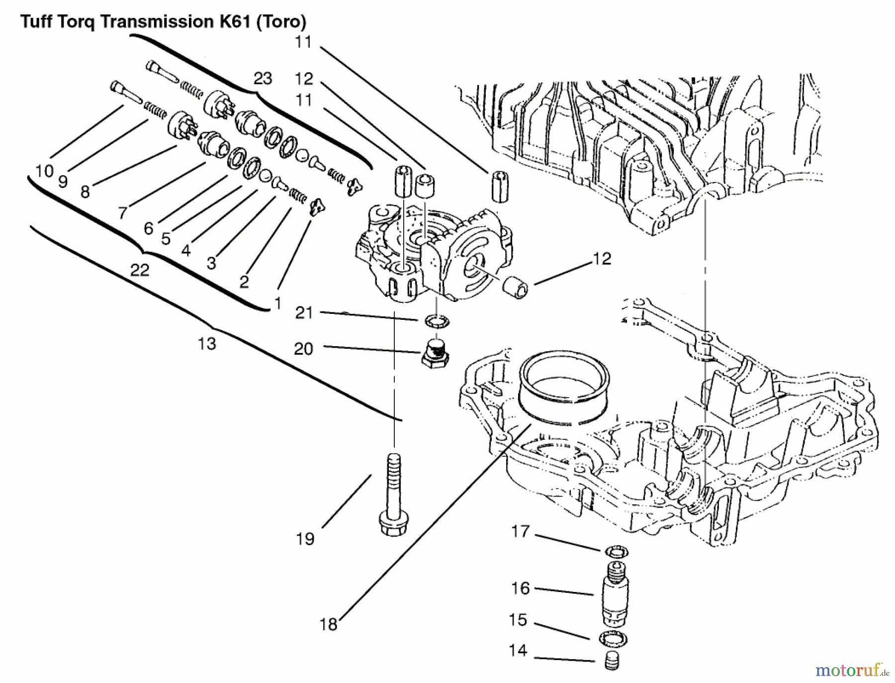  Toro Neu Mowers, Lawn & Garden Tractor Seite 1 72106 (270-H) - Toro 270-H Lawn and Garden Tractor, 1999 (9900001-9999999) CENTER CASE