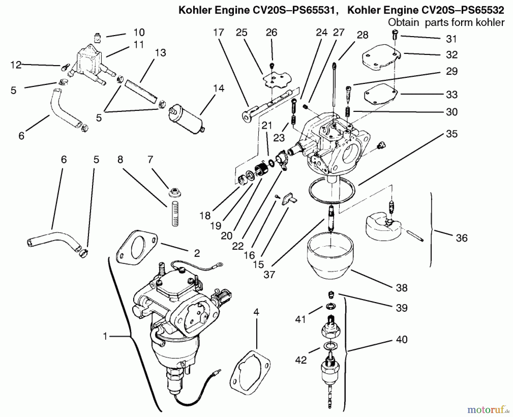 Toro Neu Mowers, Lawn & Garden Tractor Seite 1 72106 (270-H) - Toro 270-H Lawn and Garden Tractor, 1999 (9900001-9999999) FUEL SYSTEM #1