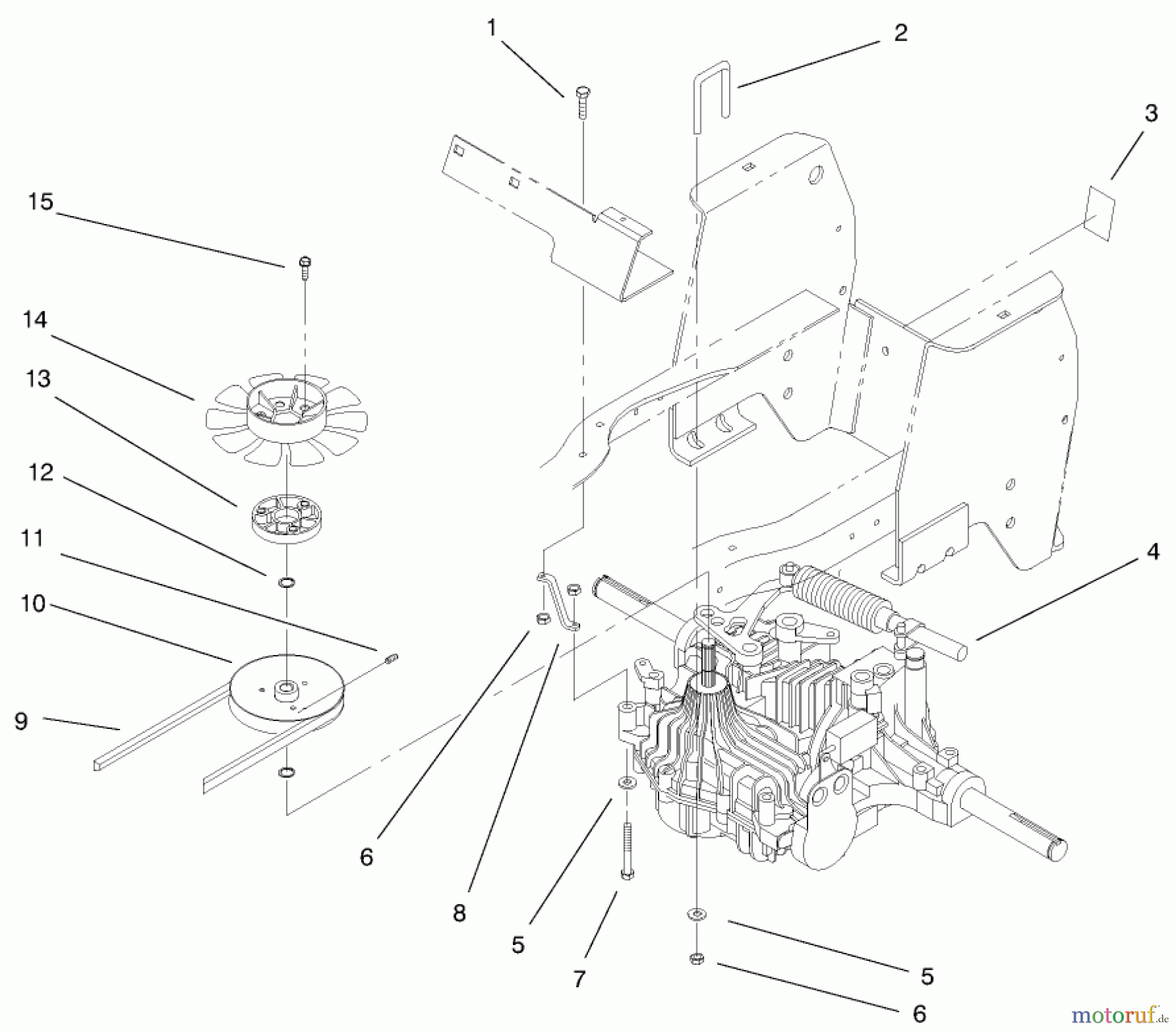  Toro Neu Mowers, Lawn & Garden Tractor Seite 1 72106 (270-H) - Toro 270-H Lawn and Garden Tractor, 1999 (9900001-9999999) HYDRO TRANSAXLE ASSEMBLY