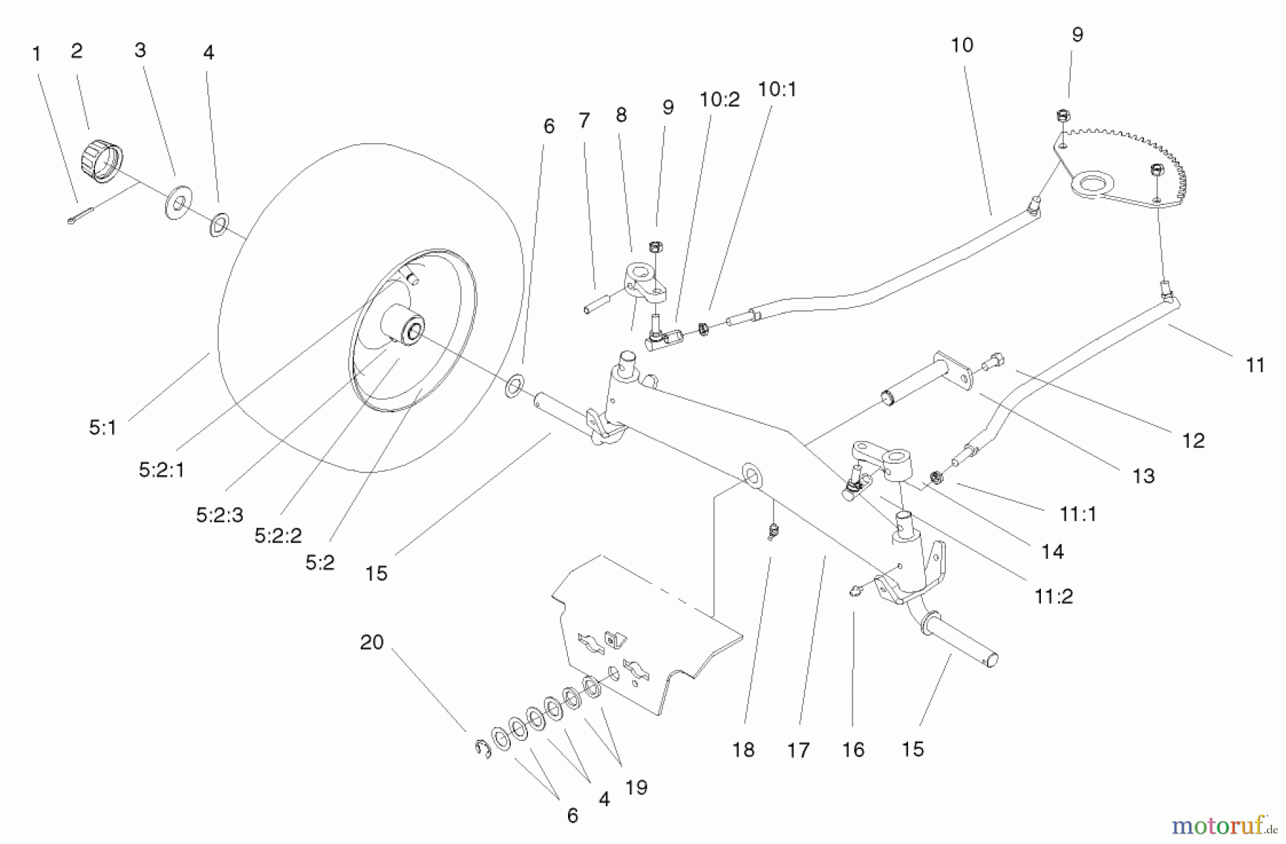 Toro Neu Mowers, Lawn & Garden Tractor Seite 1 72108 (270-H) - Toro 270-H Lawn and Garden Tractor, 2000 (200000001-200999999) FRONT AXLE ASSEMBLY