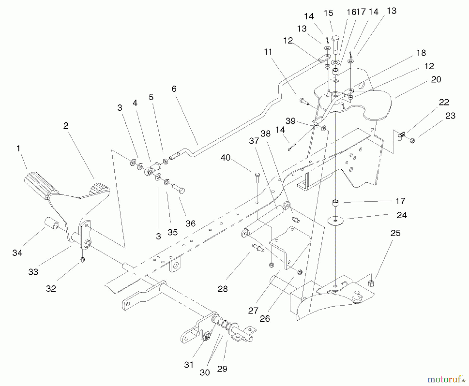 Toro Neu Mowers, Lawn & Garden Tractor Seite 1 72116 (270-HE) - Toro 270-HE Lawn and Garden Tractor, 2000 (200000001-200999999) HYDRO CONTROLS ASSEMBLY