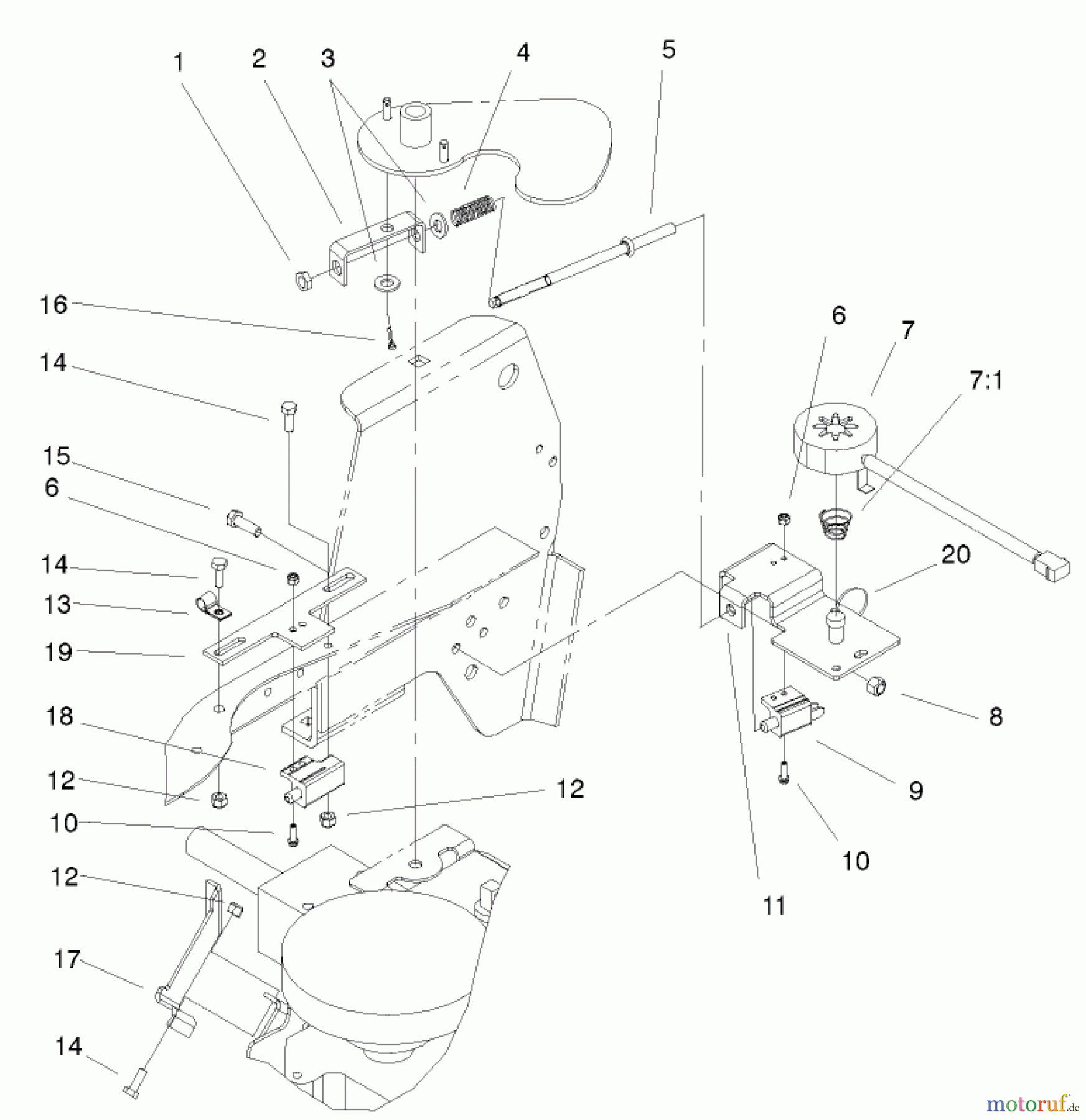 Toro Neu Mowers, Lawn & Garden Tractor Seite 1 72108 (270-H) - Toro 270-H Lawn and Garden Tractor, 2002 (220000001-220999999) CRUISE CONTROL ASSEMBLY