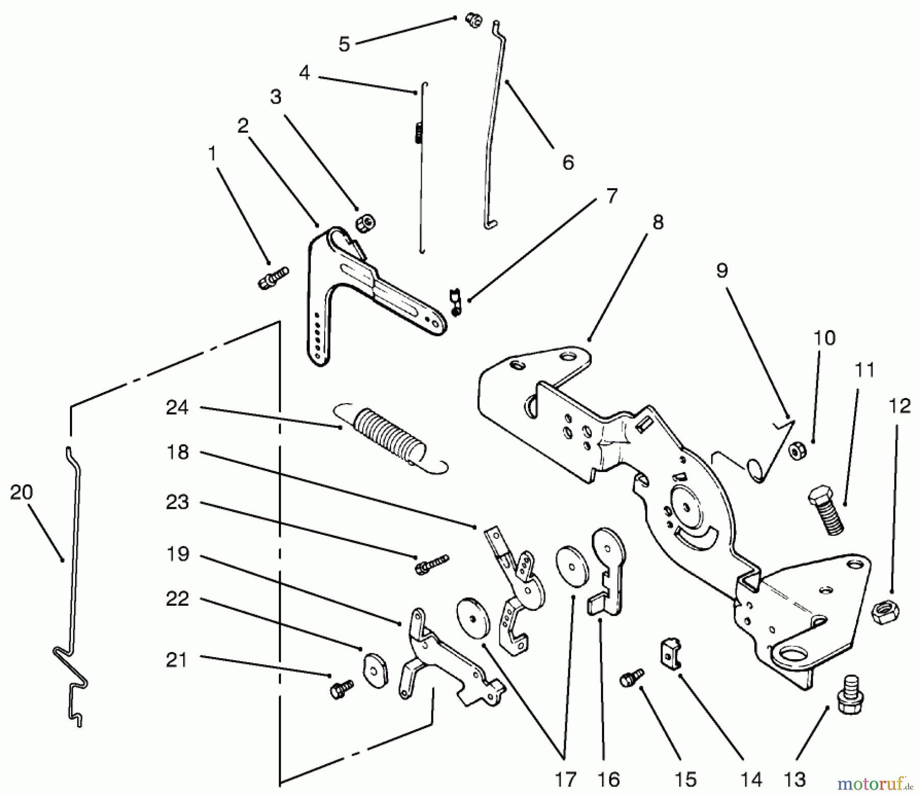 Toro Neu Mowers, Lawn & Garden Tractor Seite 1 72108 (270-H) - Toro 270-H Lawn and Garden Tractor, 2002 (220000001-220999999) ENGINE CONTROLS-KOHLER CV20S-PS65531 AND PS65532