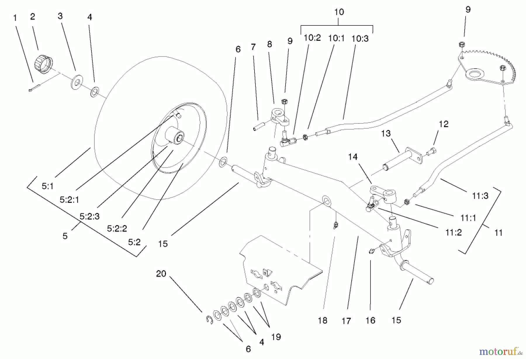 Toro Neu Mowers, Lawn & Garden Tractor Seite 1 72108 (270-H) - Toro 270-H Lawn and Garden Tractor, 2002 (220000001-220999999) FRONT AXLE ASSEMBLY